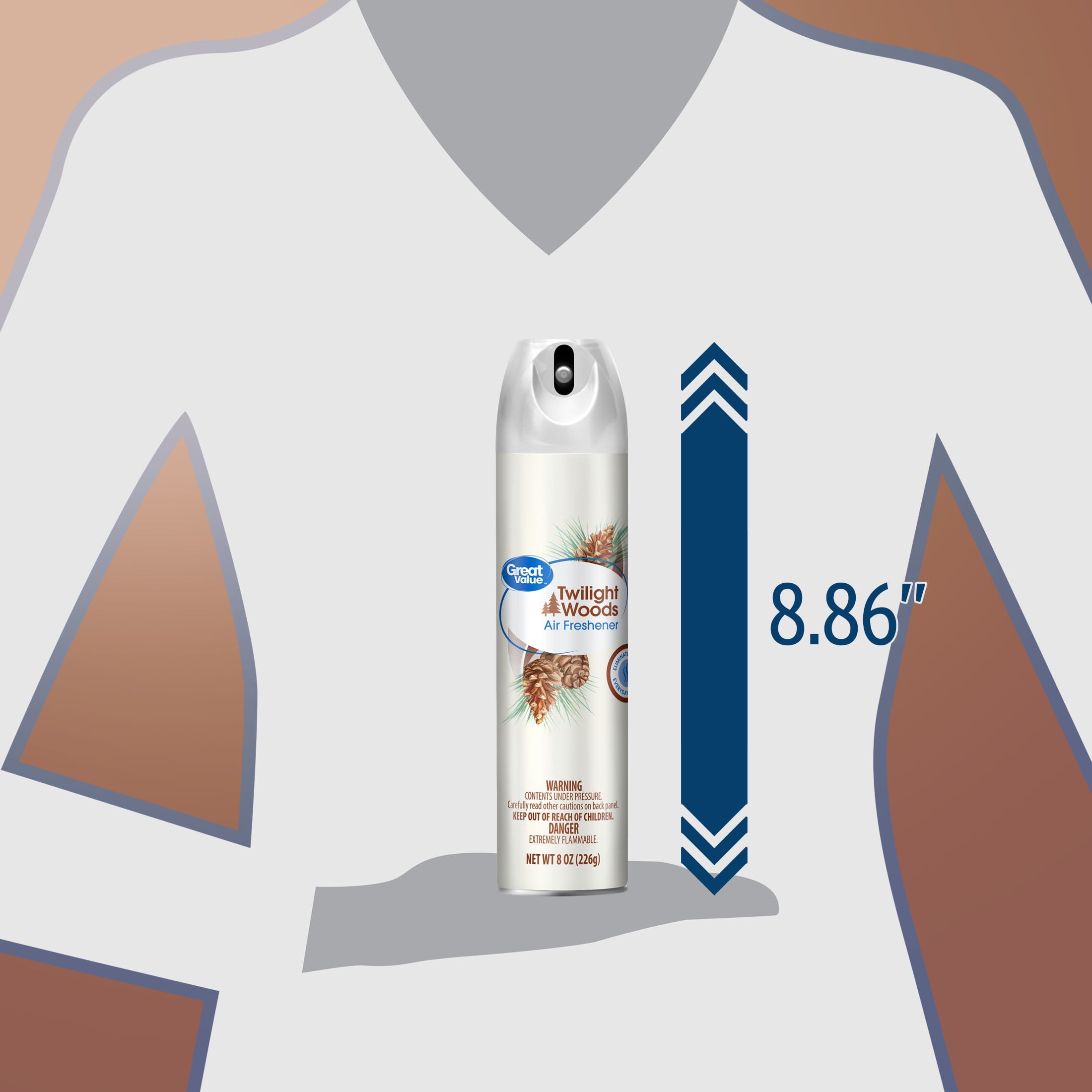 Great Value Aerosol Air Freshener, Odor Eliminator Spray, Twilight Woods (8 oz) 35xev