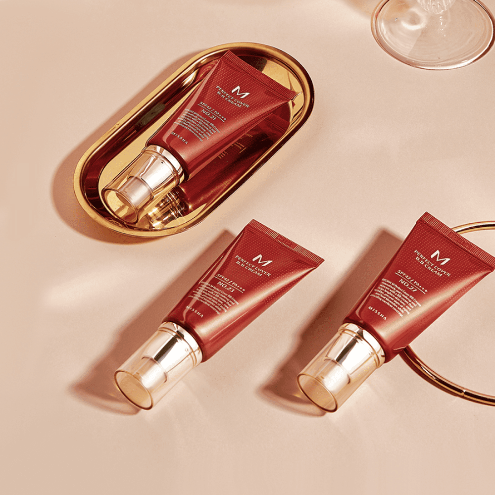 MISSHA M Perfect Cover BB Cream SPF 42 PA+++ Long-Lasting Foundation (Bright Beige, 1.69 fl oz) ikud8