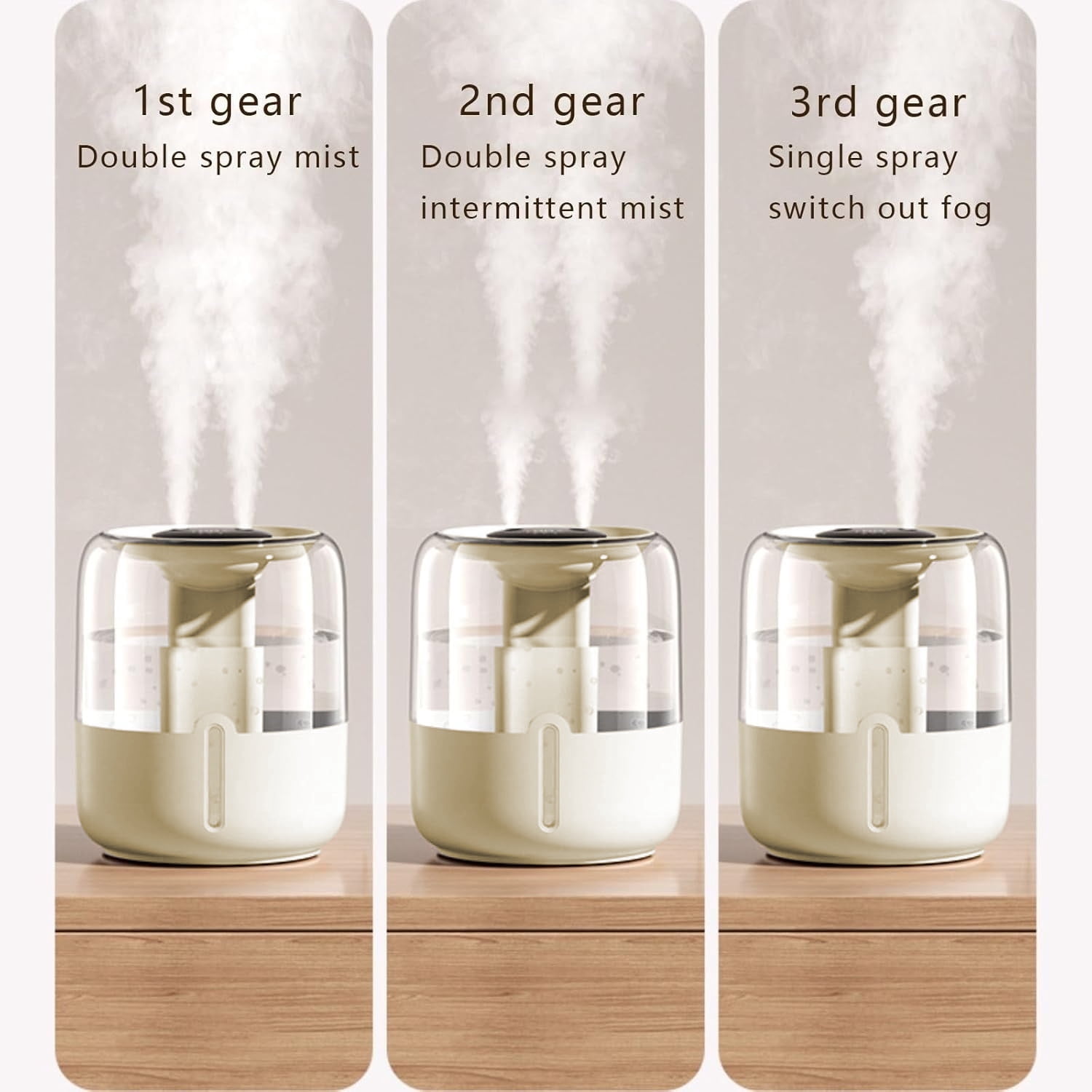 Merryhome Cool Mist Humidifier for Bedroom, Top Fill Ultrasonic Air Humidifier with Nightlight (Beige, 1.06 gal) qgm0z
