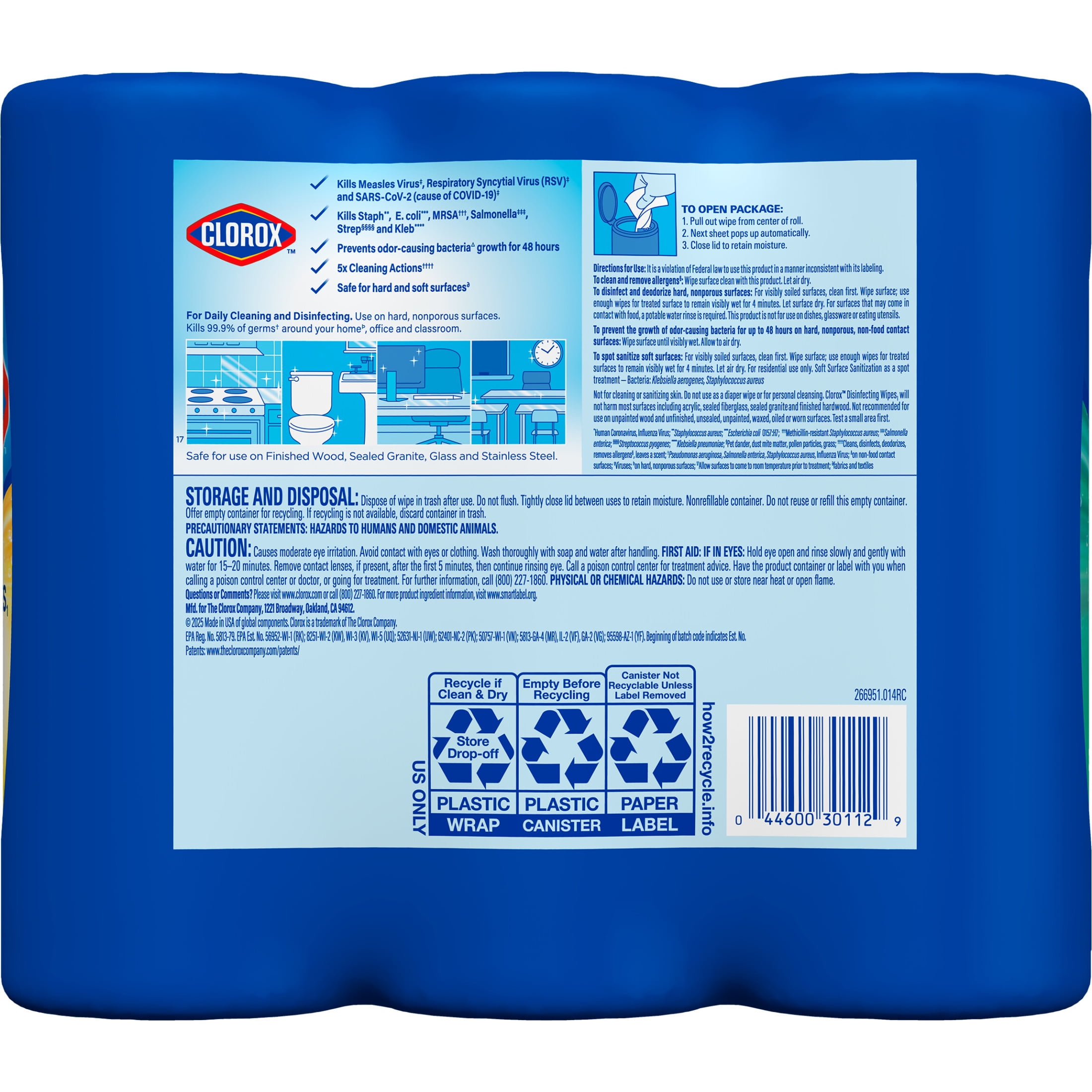 Clorox Disinfecting Cleaning Wipes Variety Pack (Fresh Scent and Crisp Lemon, 105 Count Total) ts1oh