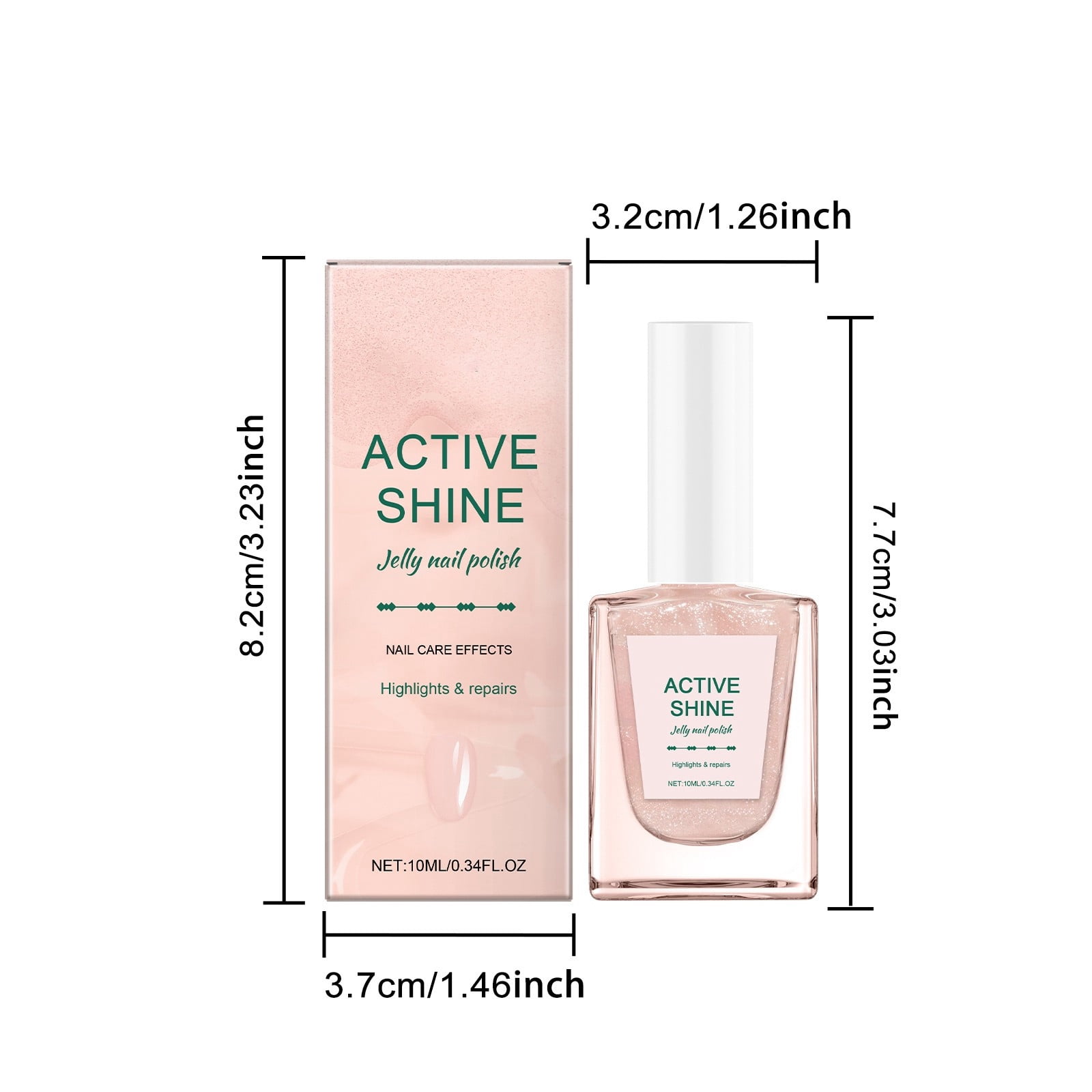BUDAO00 Nail Polish Fast Drying Transparent Glitter Lacquer (Clear, 0.34 fl oz) mots9