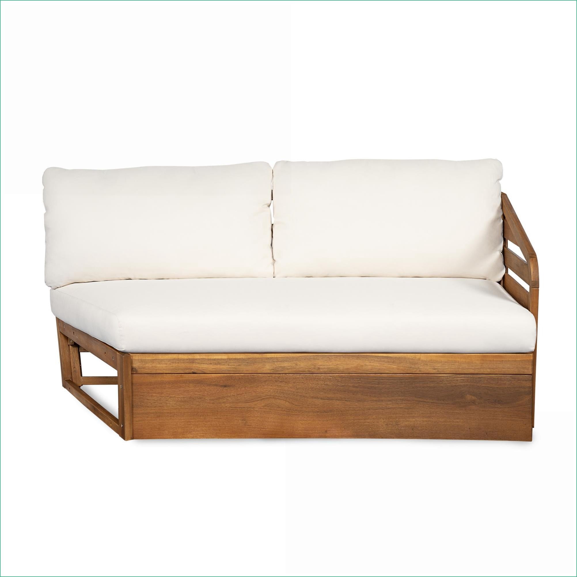 Naturefalls Outdoor Sectional Sofa, 2-Piece Patio Seating Set with Acacia Wood Frame (Beige, 2-Piece Set) nzhsa