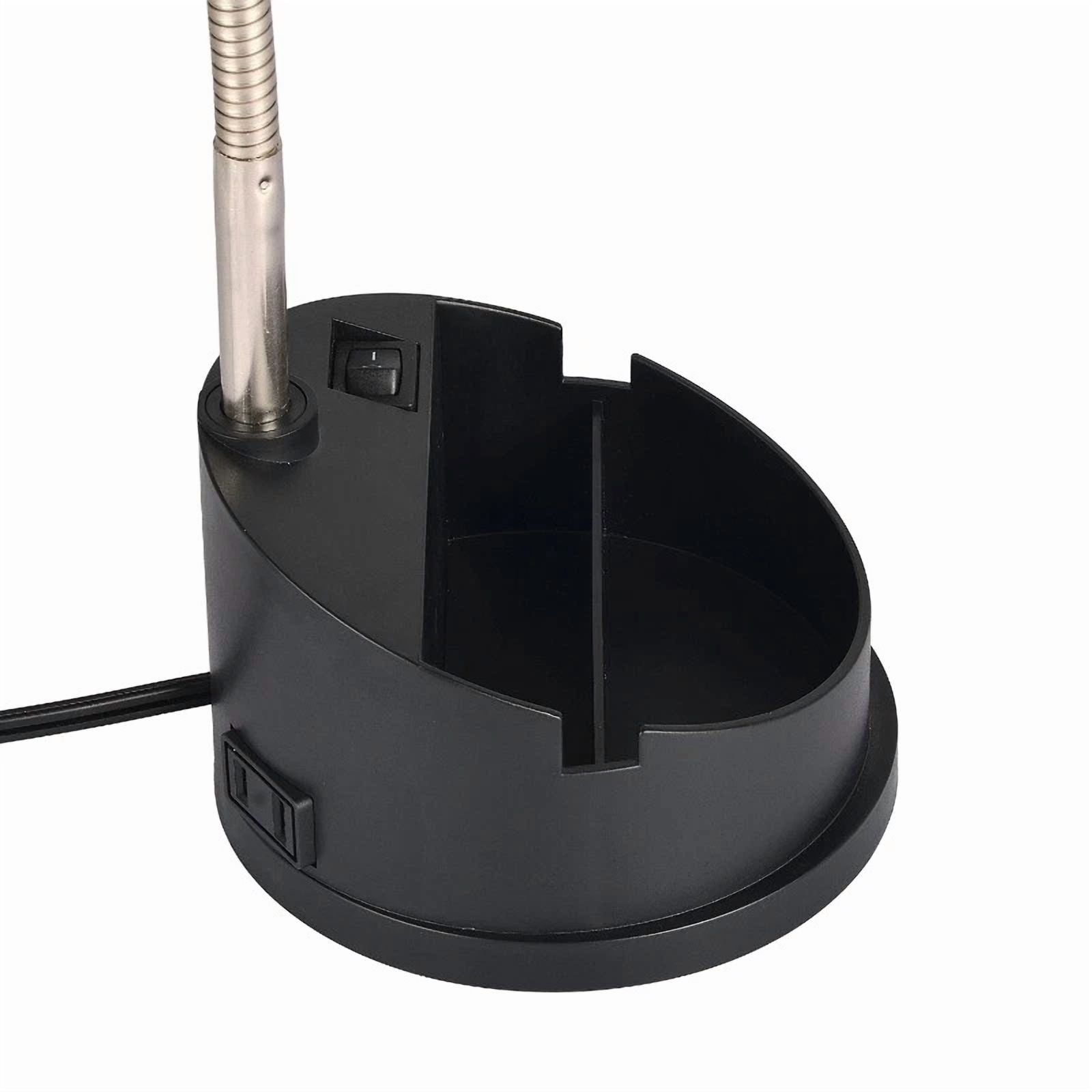 KLYNE LED Desk Organizer Lamp with AC Outlet (Modern Plastic, 14 in) f701l