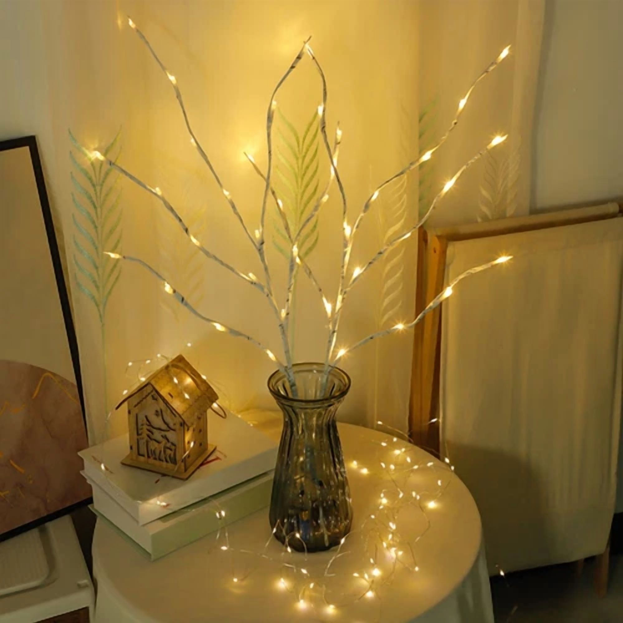 VAULT White Birch Twig Branch Lights Decorative LED Floral Lighting (White, 2-Pack) ciyw2