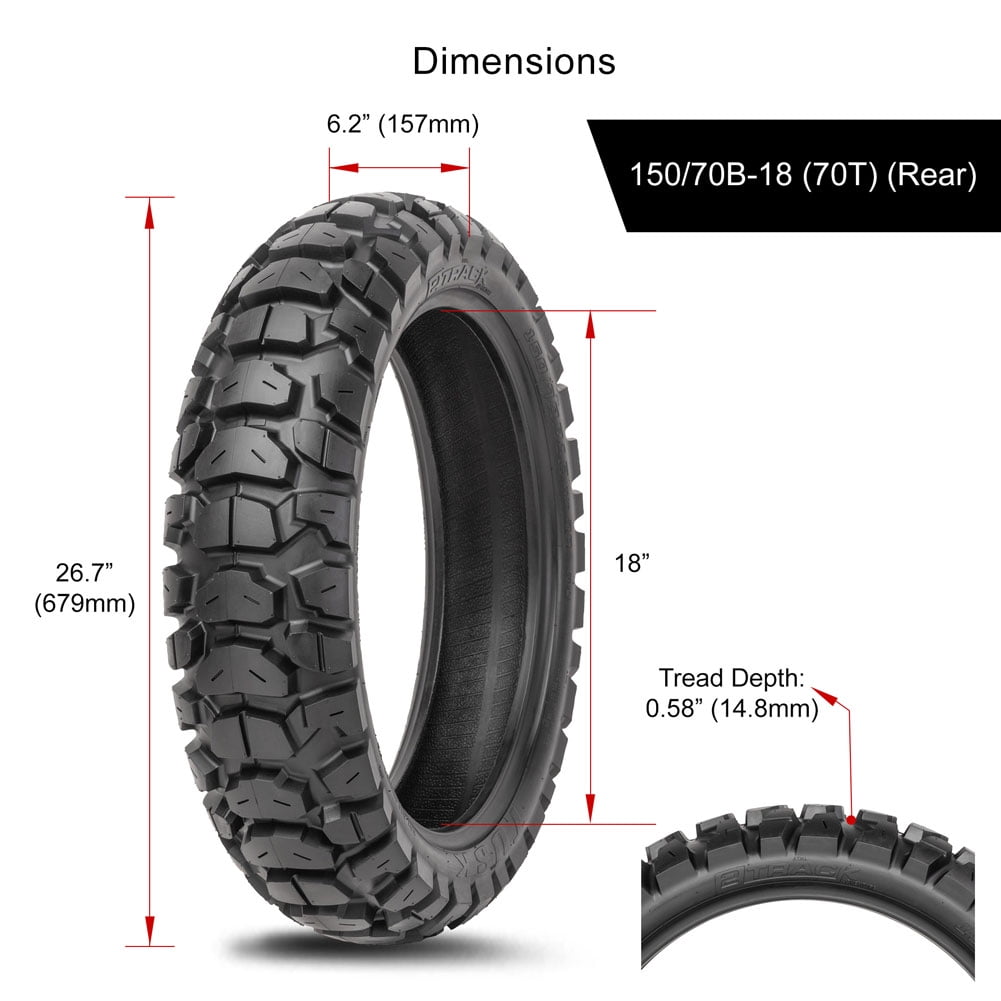 Tusk 2Track Adventure Rear Motorcycle Tire (150/70B-18, 70T) 0i3a2