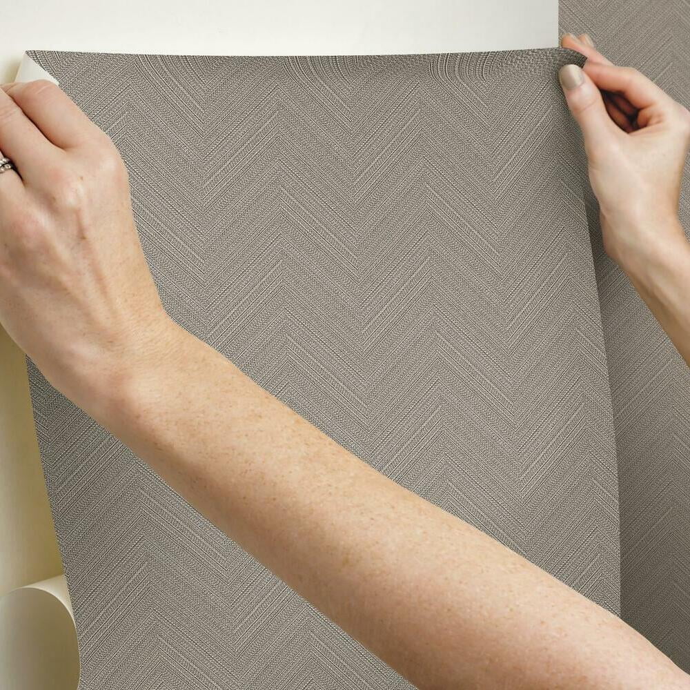 RoomMates Herringbone Weave Peel and Stick Wallpaper (Beige, 28.29 sq ft) 0rw7g