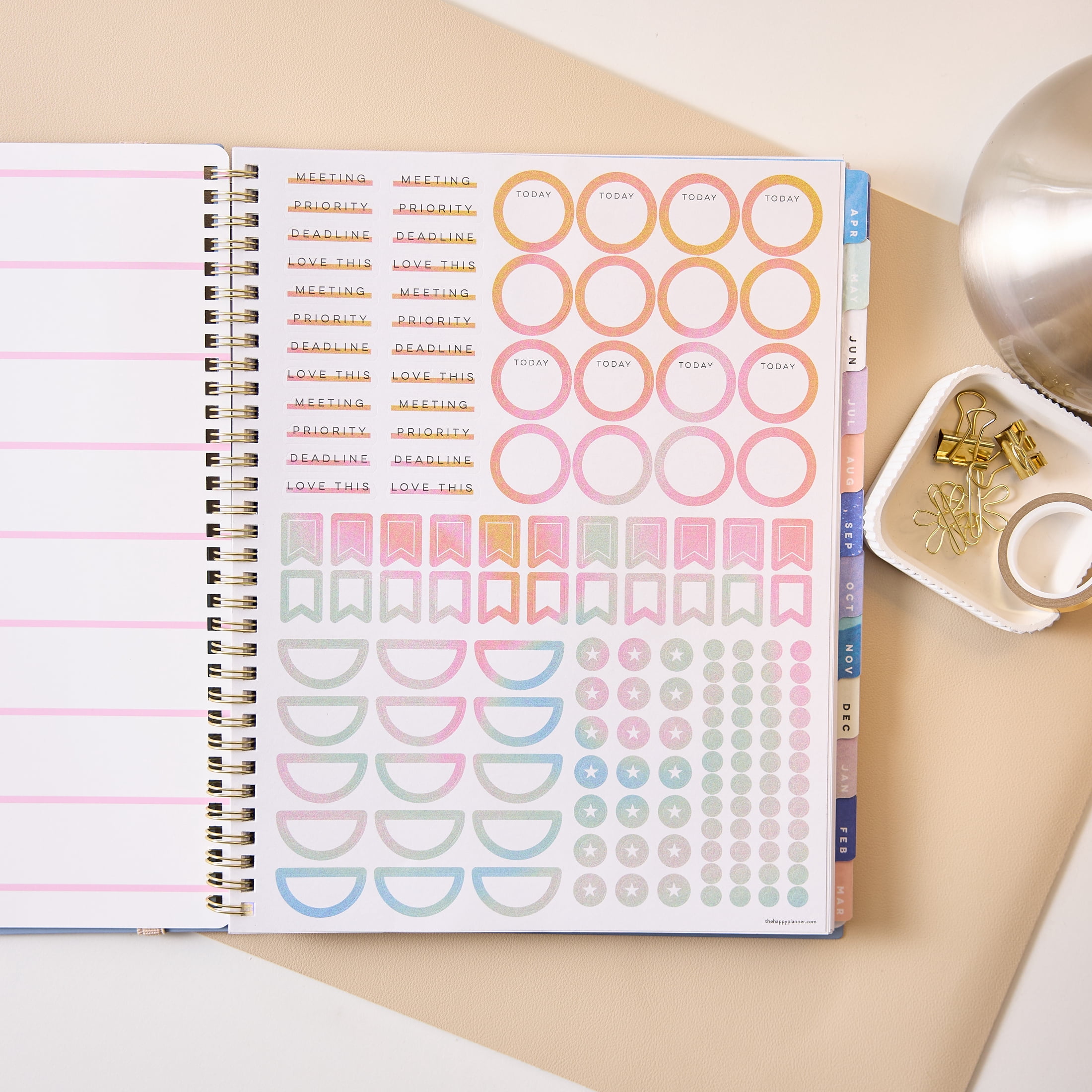 Happy Planner Bright Year 15-Month Weekly & Monthly Planner, Dashboard Layout (8.5 in x 11 in) gzv9t
