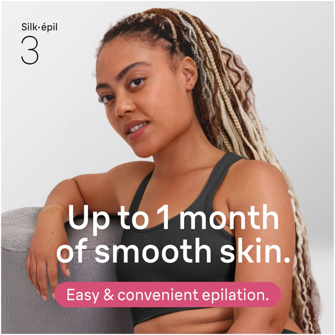 Braun Silk-epil 3 3-270 Epilator for Women, Long-Lasting Hair Removal System (White/Pink) oa4p6