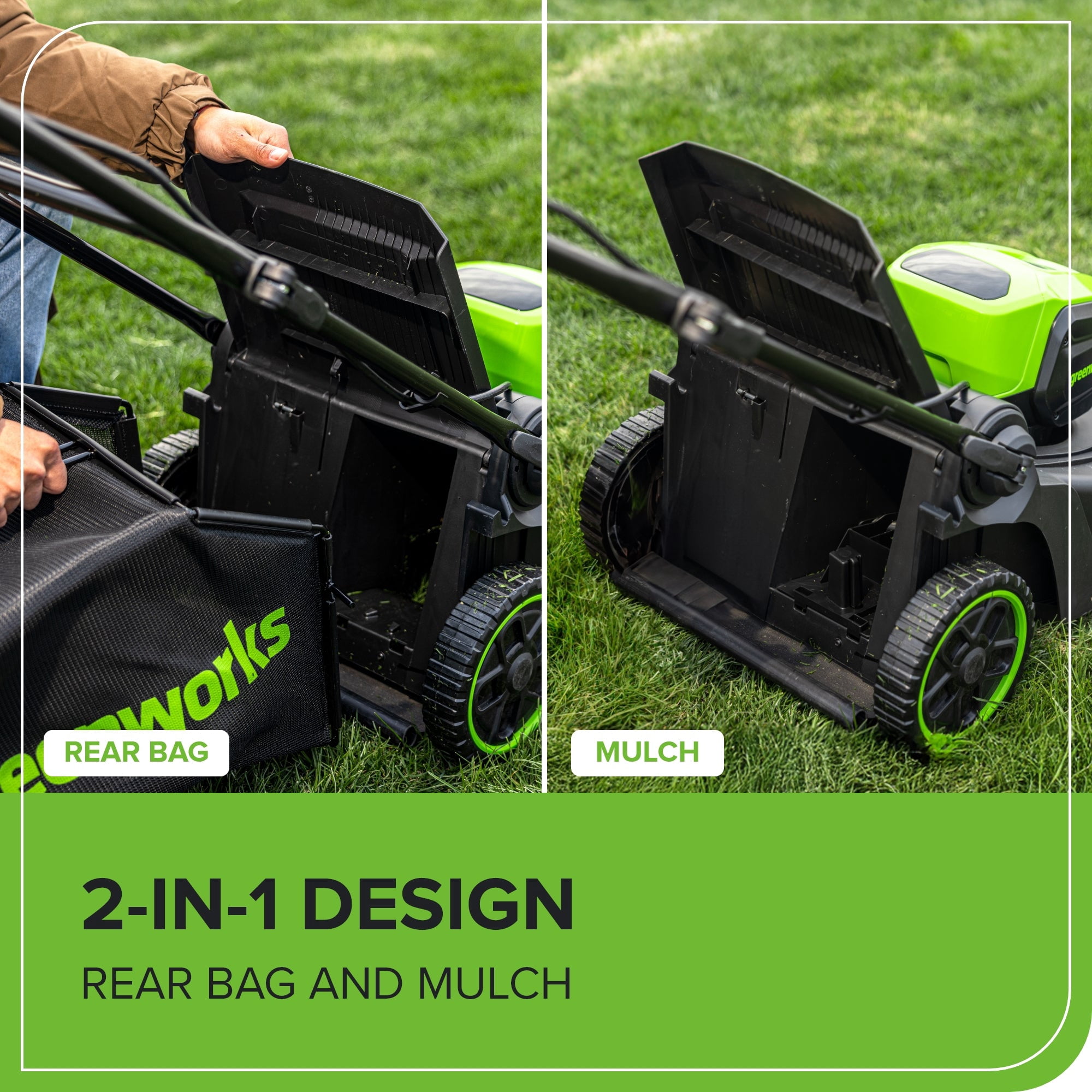 Greenworks 60V 17 in Cordless Push Lawn Mower with 4.0Ah Battery and Charger (Green, 17 in) 92kca