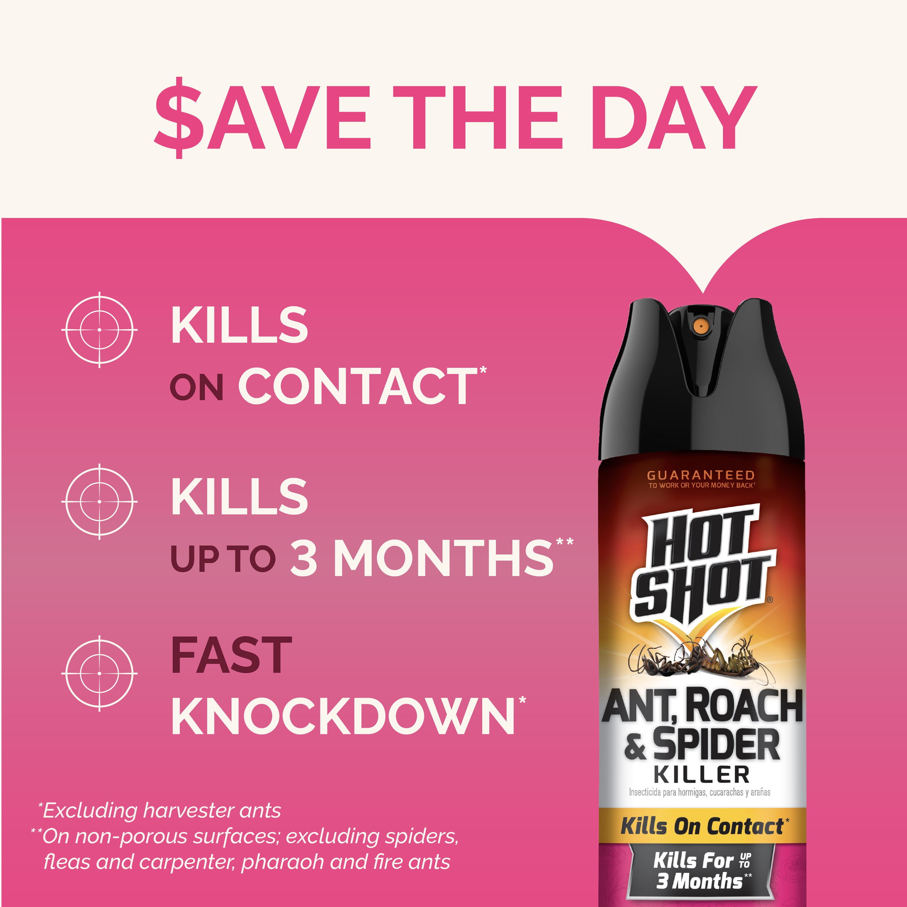 Hot Shot Ant, Roach & Spider Killer Spray, Long-Lasting Indoor & Outdoor Pest Control (Fresh Floral Scent, 17.5 oz) do8y7