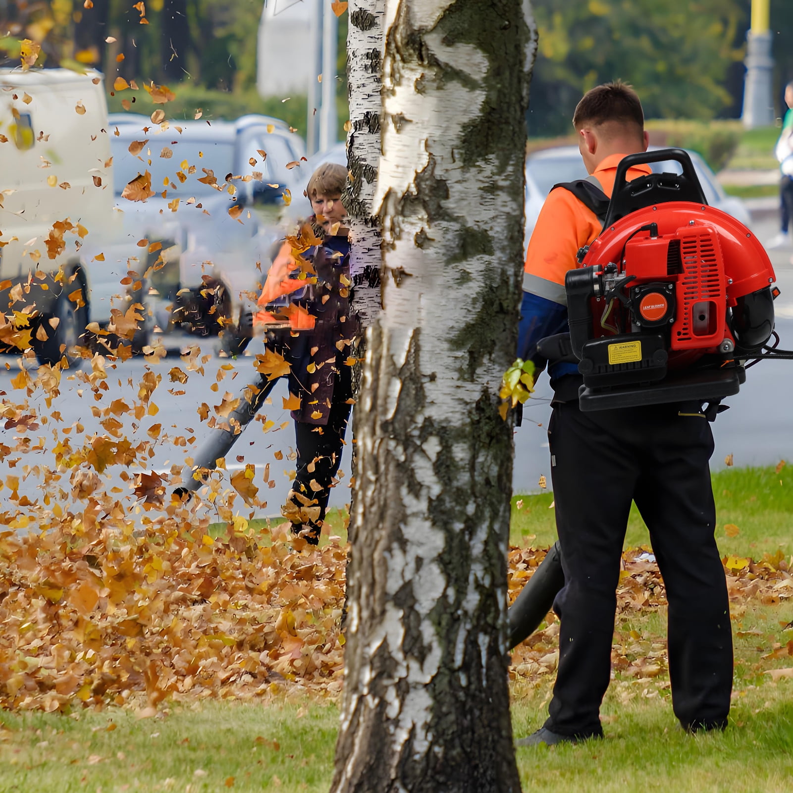 Jiledu Gas-Powered Backpack Leaf Blower (63cc, 665 CFM, 3hp) oqosn