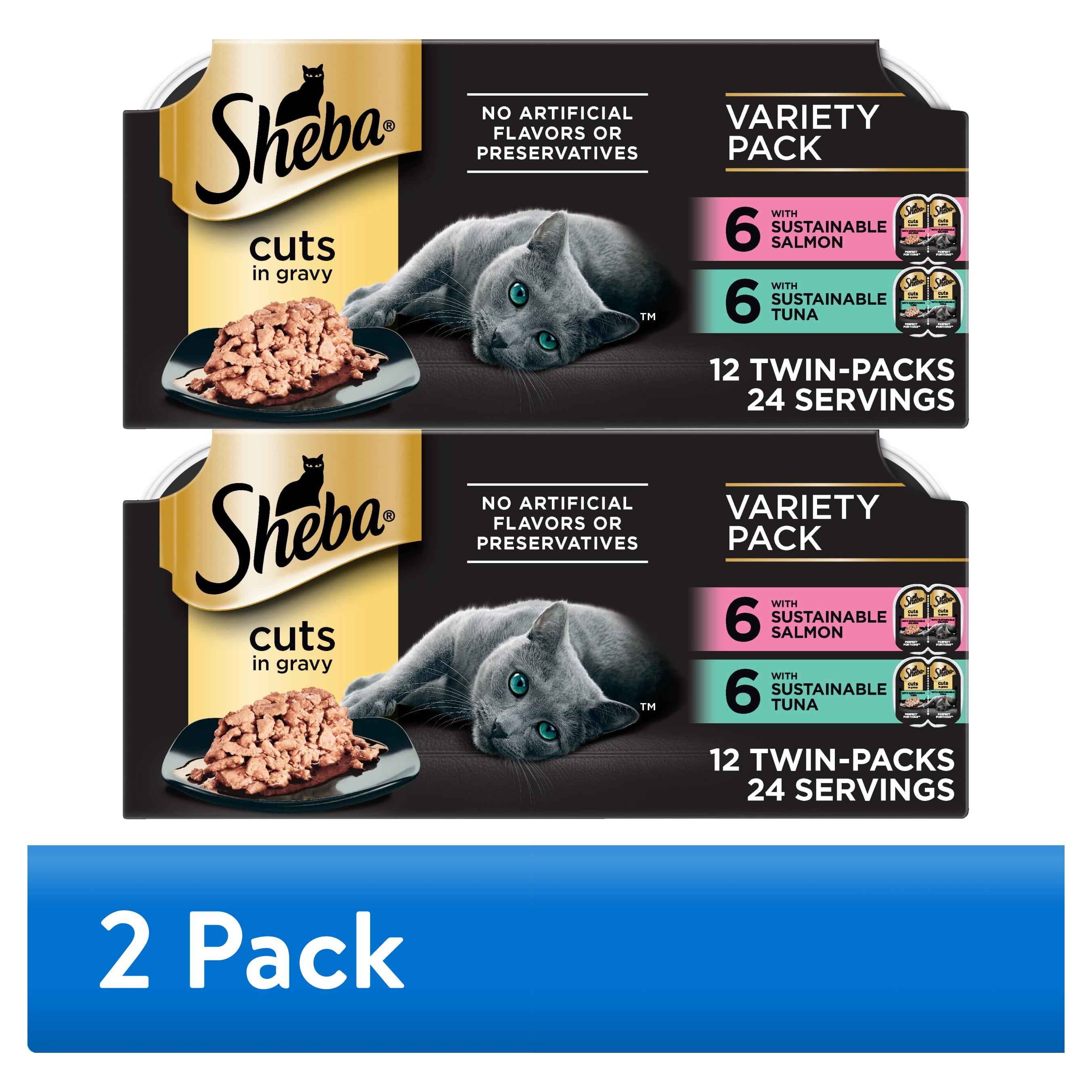 SHEBA Perfect Portions Wet Cat Food Cuts In Gravy Variety Pack (12 Count, 2.6 oz Trays) cpubz