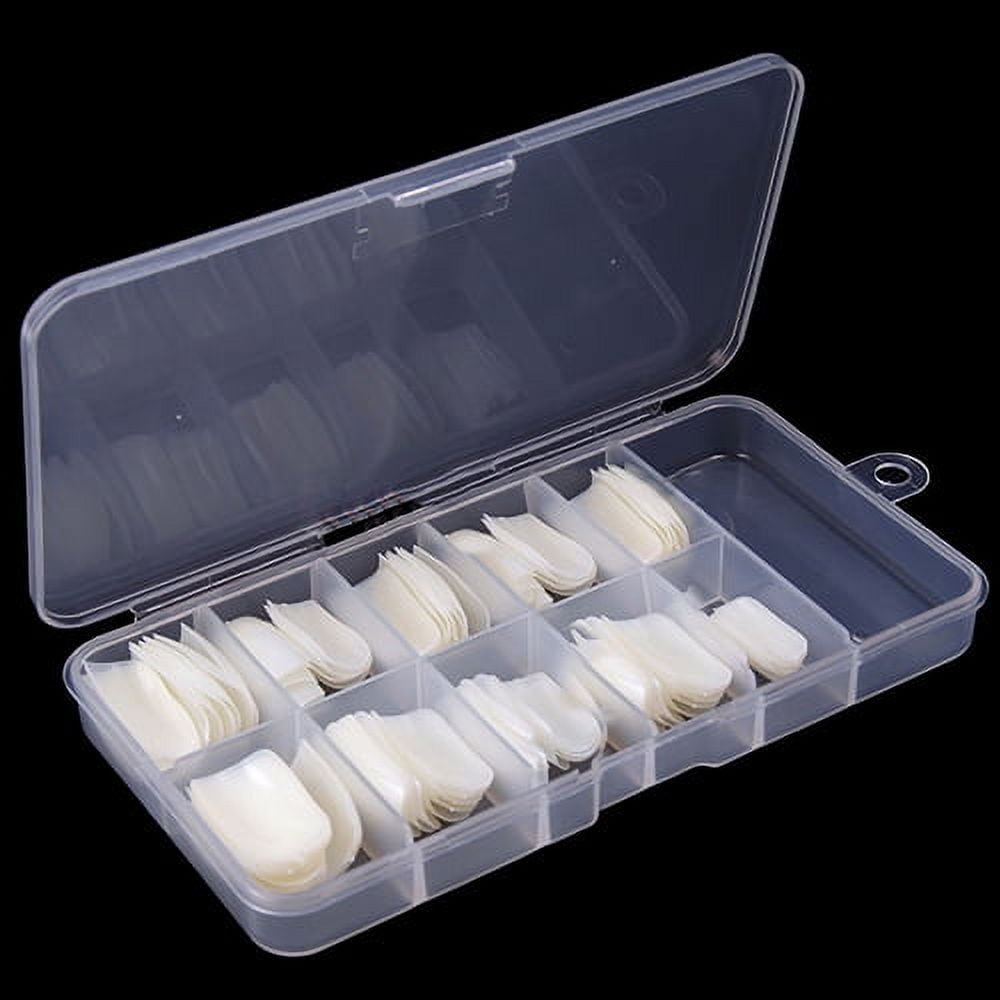 Rongxin Coffin Nail Tips Full Cover Acrylic Extension Set (White, 100 Count) vhg31