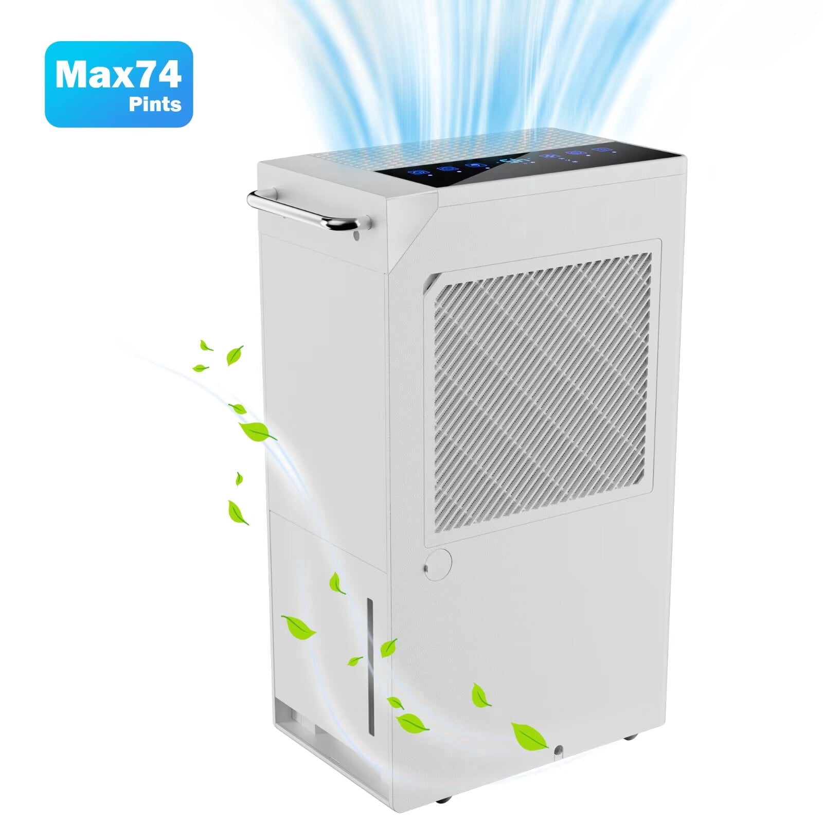 AKIRES Dehumidifier for Basement and Home, 74 Pints Daily Capacity, Auto Shut Off and Drain Hose (Black, 5000 Sq.ft) 21haf