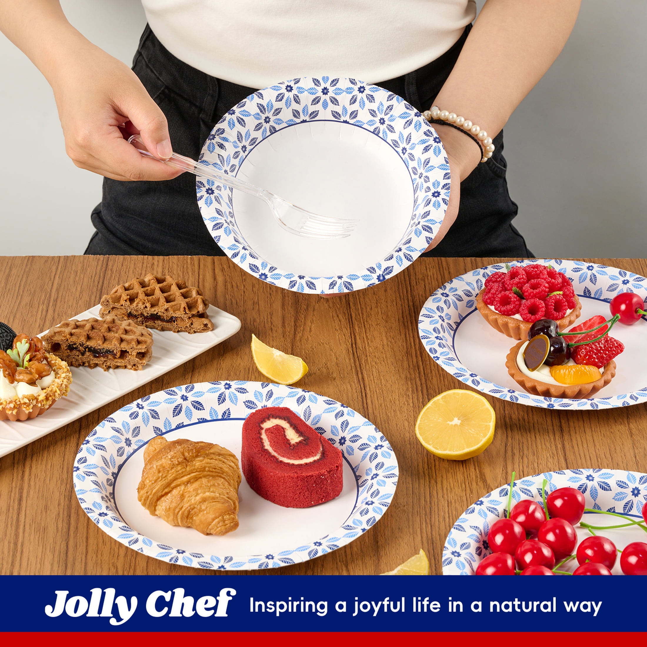 JOLLY CHEF Disposable Paper Bowls, Heavy-Duty Soak-Proof Microwave Safe Bowls (White, 20 oz, 150 Count) l4k0n