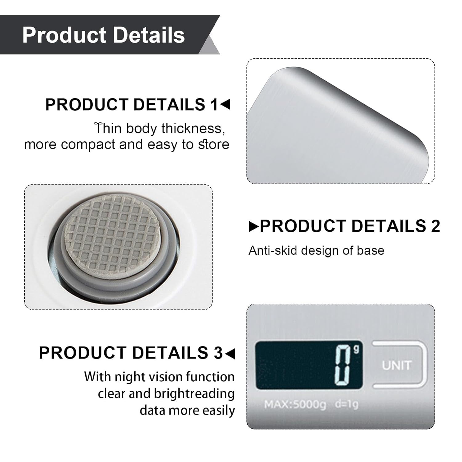 COWIN Digital Kitchen Food Scale with Precise Sensors and LCD Display (Silver, 11 lb Capacity) 0p7tw