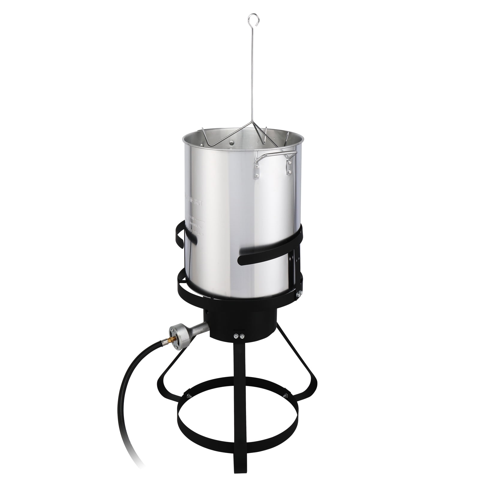 EDOEMSE 4-Piece Outdoor Cooking Set, Heavy-Duty Gas Fryer with 30QT Turkey Pot and 10QT Fish Pot (13x32 in) d2hmh