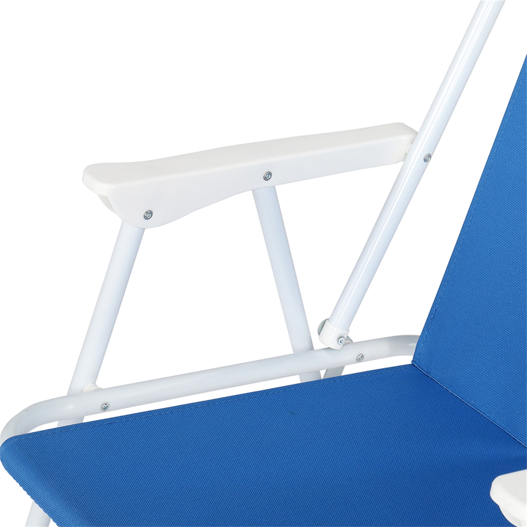 GVN Folding Beach Sand Chair, Portable Reclining Outdoor Seat with Oxford Cloth and Iron Frame (Dark Blue, 1 Pack) cckd8