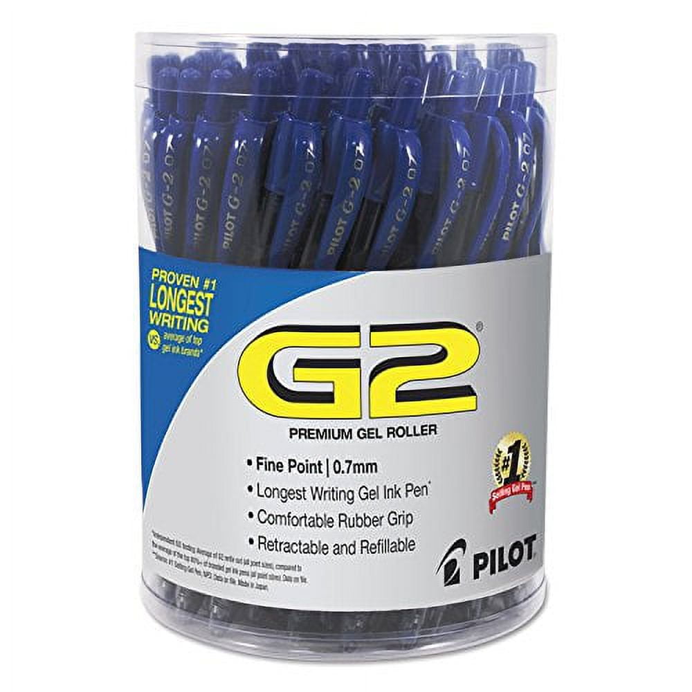 Pilot G2 Retractable Gel Pen, Smooth Writing Premium Ink, Fine Point (Clear Barrel, Blue Ink, 36 Pack) v6gln