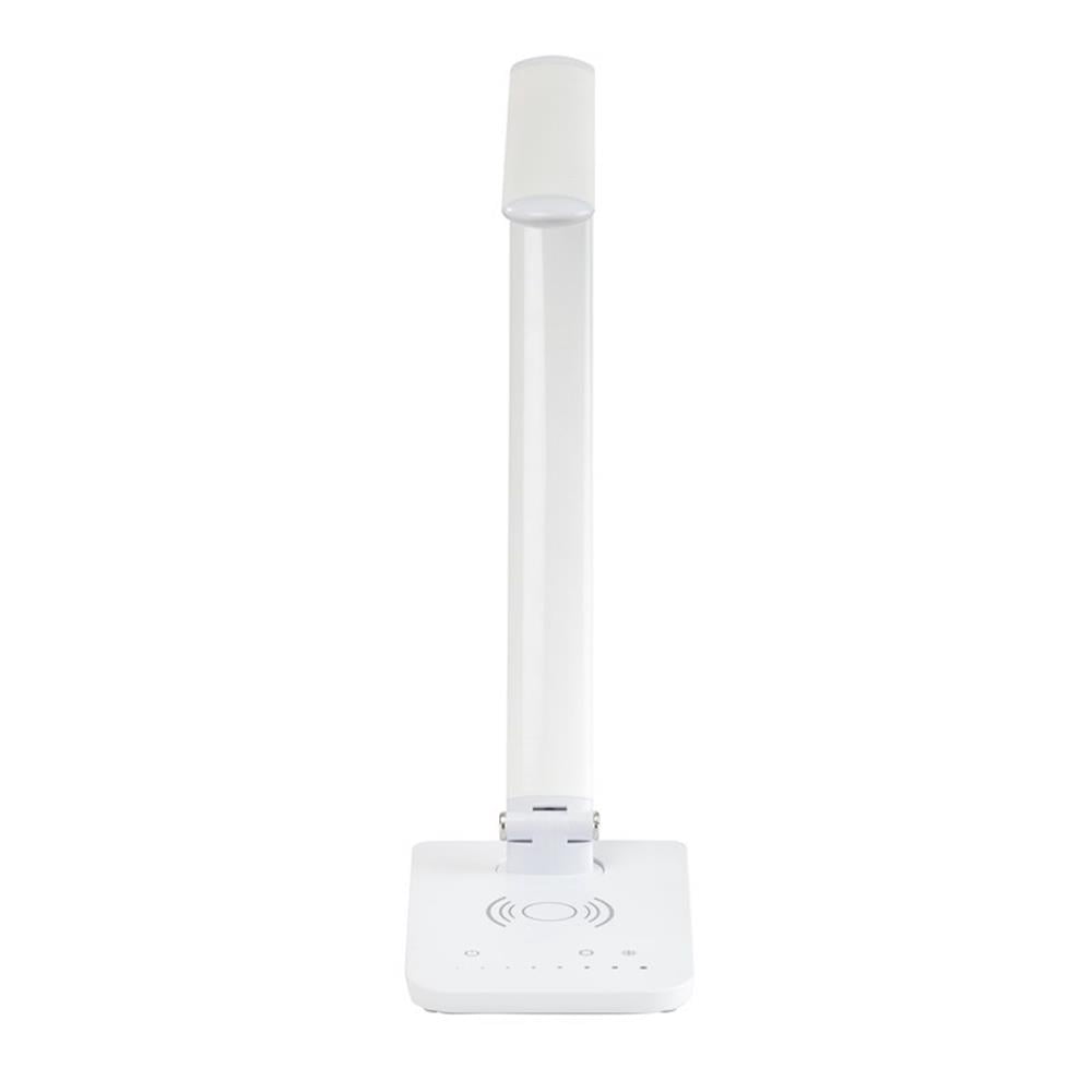 Safco Pivoting LED Desk Lamp with Wireless Charging Pad and USB Port (White) 9i50q