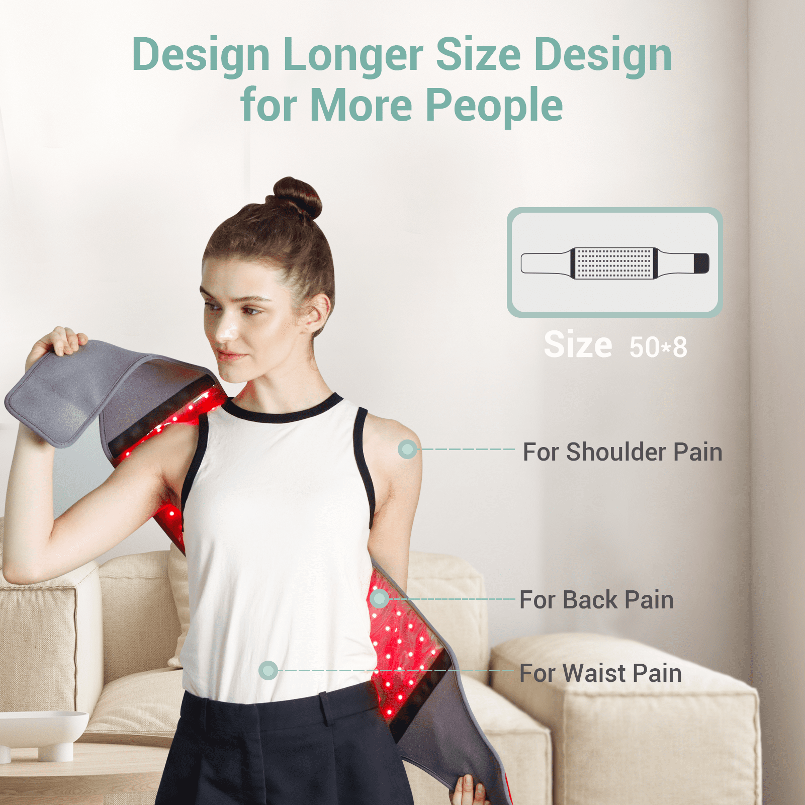 Comfytemp Red Light Therapy Pad for Back and Waist (Red, 50 in x 8 in) 29e53