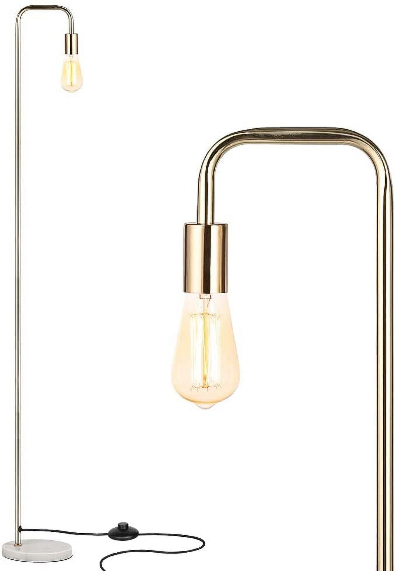 Haitral Industrial Floor Lamp with Marble Base, Modern Standing Light for Living Room (Gold, 64.1 in) ralje