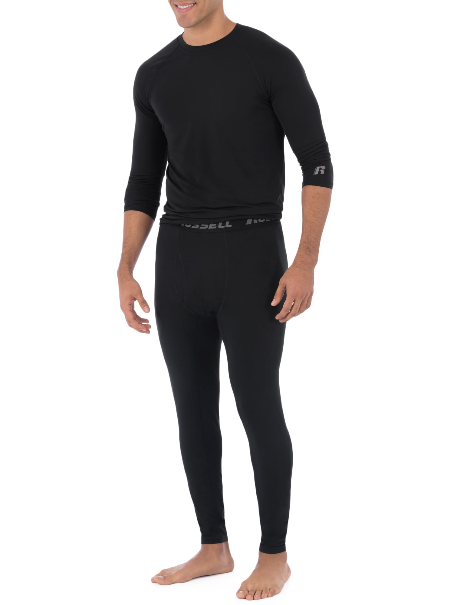 Russell Men's L2 Performance Baselayer Thermal Long Sleeve Top (Black, M-5XL) ezgis
