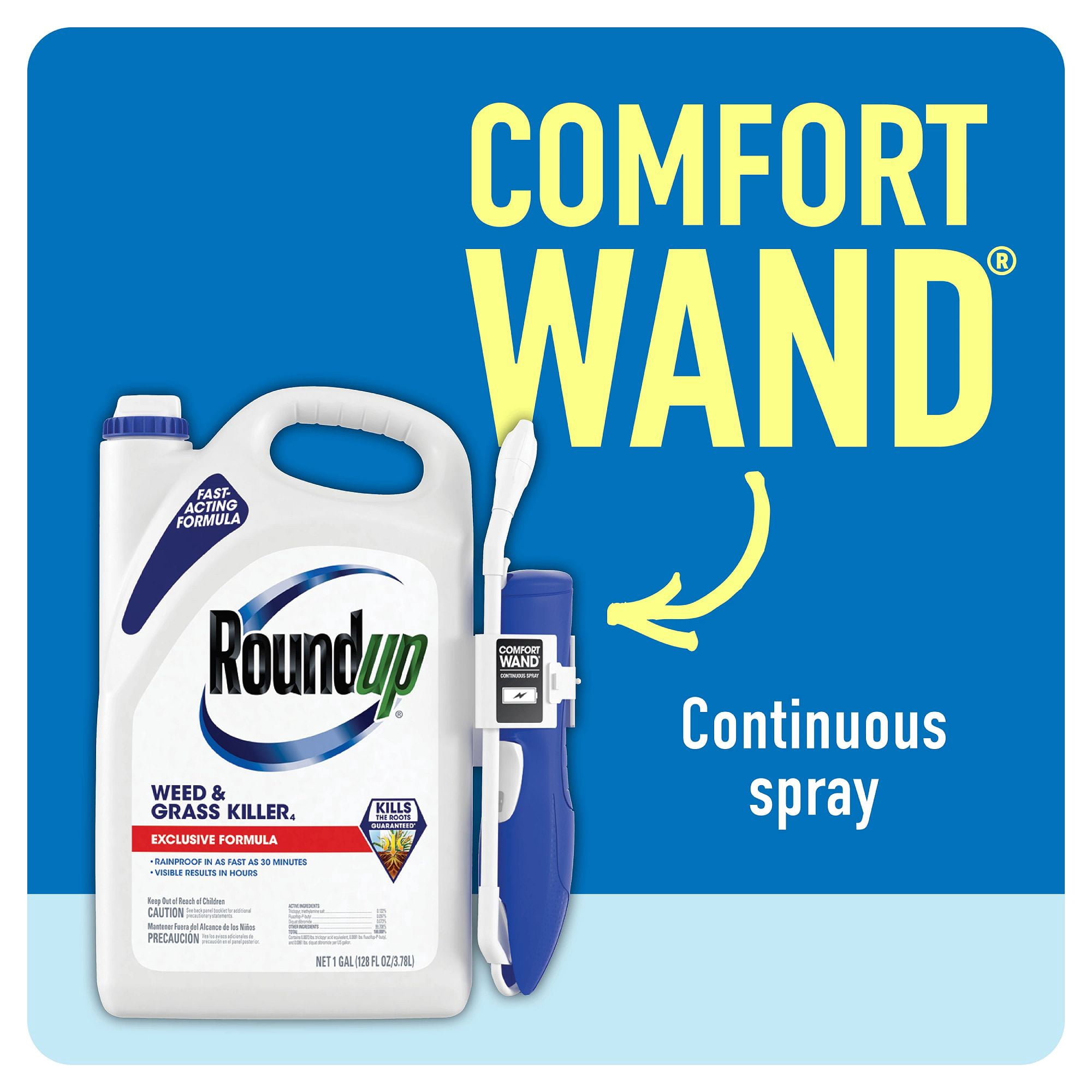 Roundup Weed and Grass Killer4 with Comfort Wand for Landscapes and Hardscapes (1 gal) nsu13