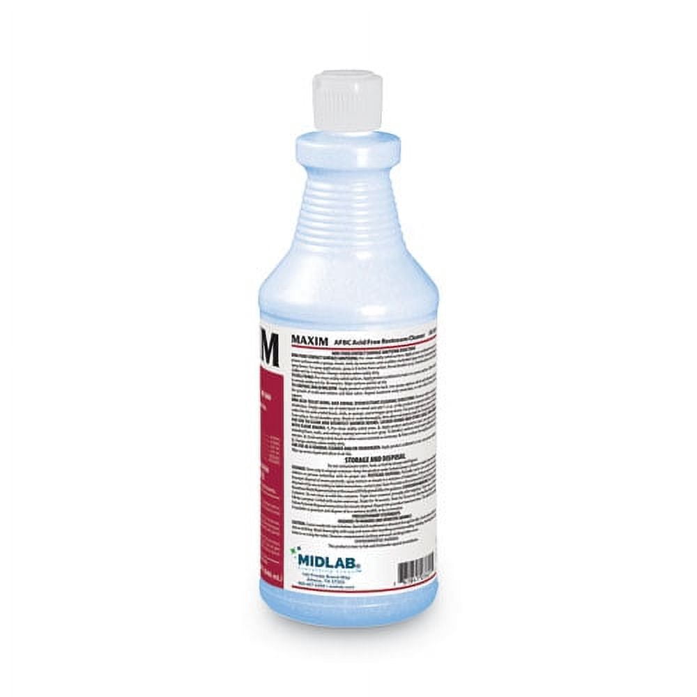 Maxim AFBC Non-Acid Restroom Cleaner, Disinfectant Surface Sanitizer, Fresh Scent (32 oz, 12 Pack) 4ofpl