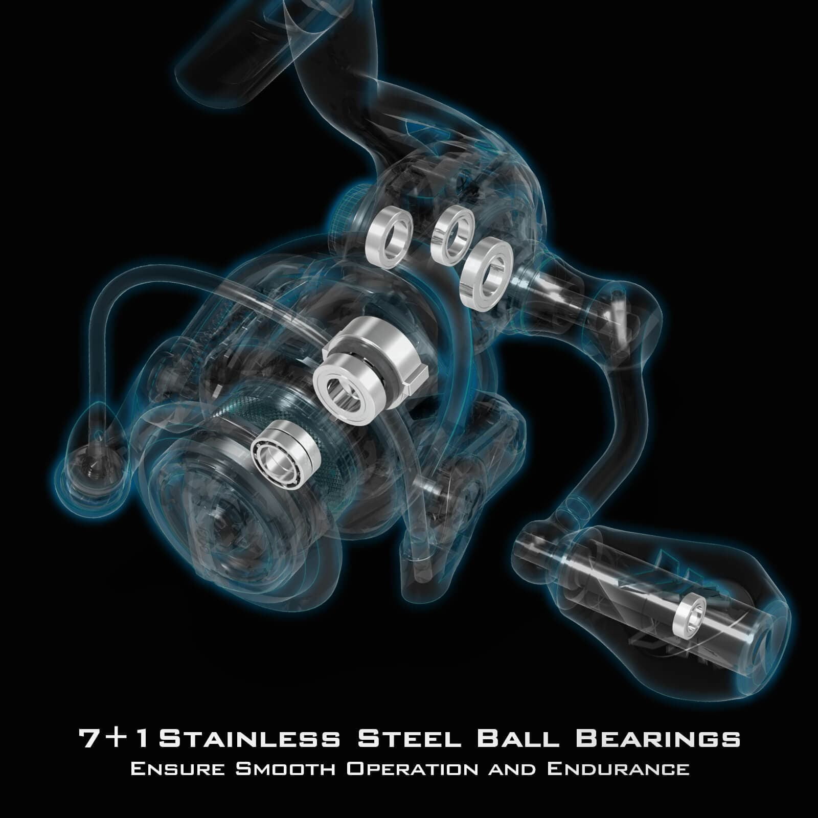 KastKing Zephyr Spinning Reel Graphite Frame 5.2:1 Gear Ratio (Black, 3000 Series) ph0fk