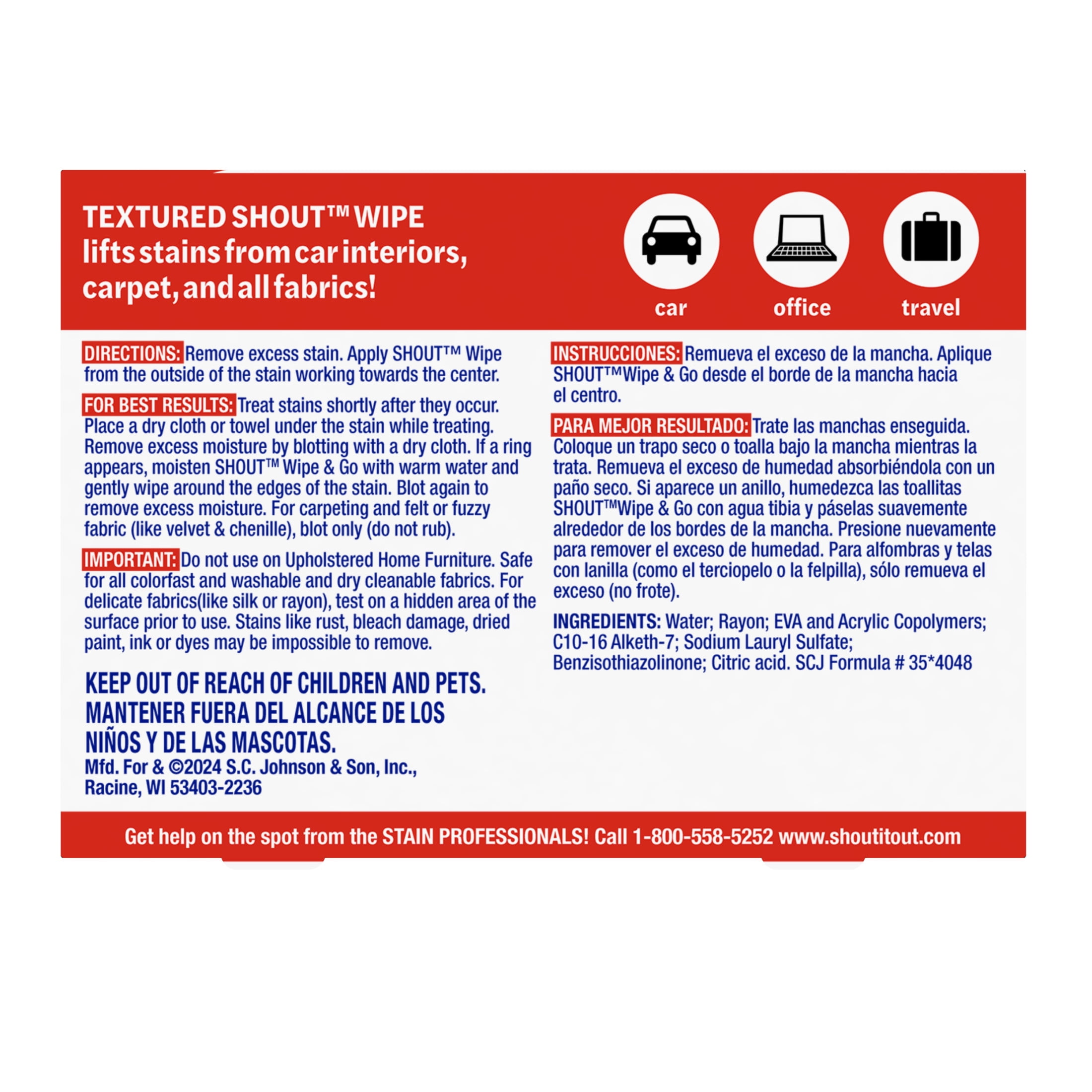 Shout Wipe & Go Instant Laundry Stain Remover Wipes (12 Count) 2rhd6