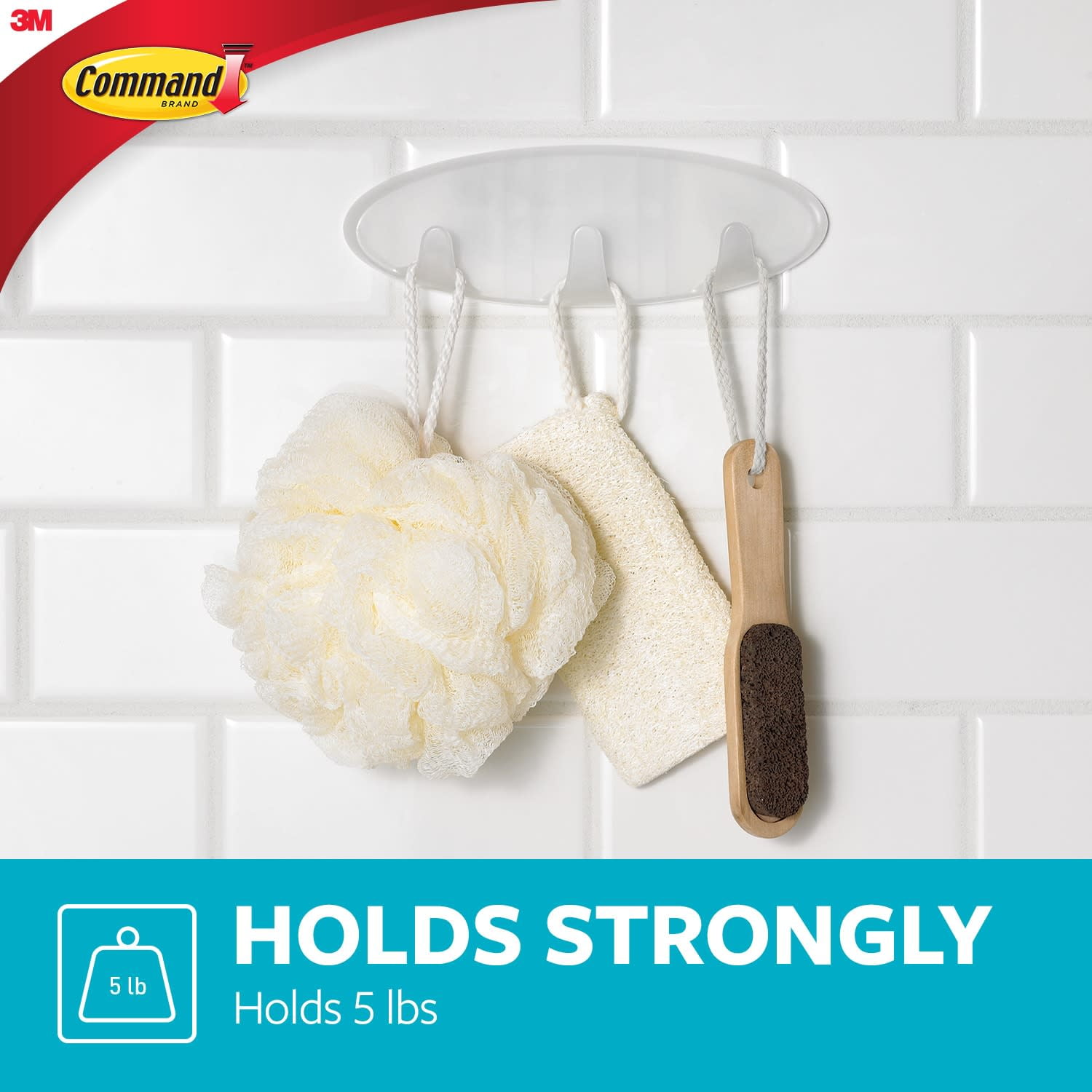 Command Bath Multi-Hook, Damage-Free Water Resistant Bathroom Organizer (White, 1 Hook) 88fsh