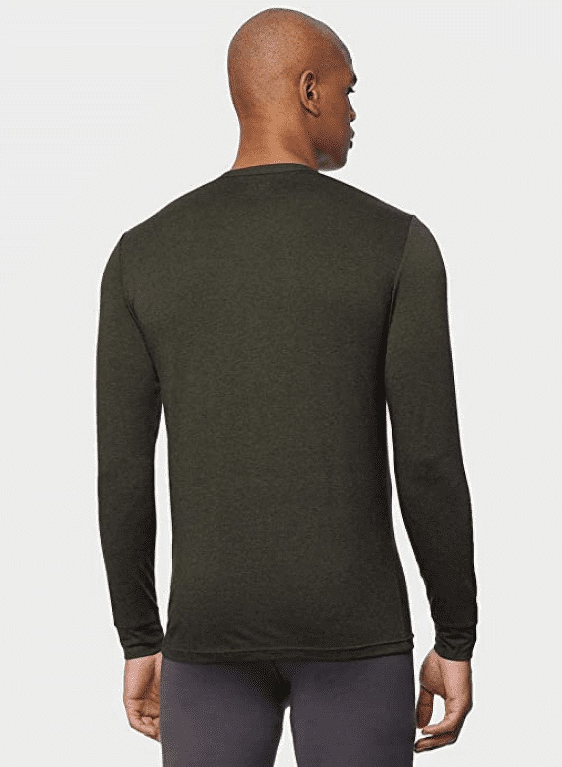 32 Degrees Men's Performance Thermal Baselayer Crewneck Long Sleeve Top (Rain Forest Heather, Large) x2kes