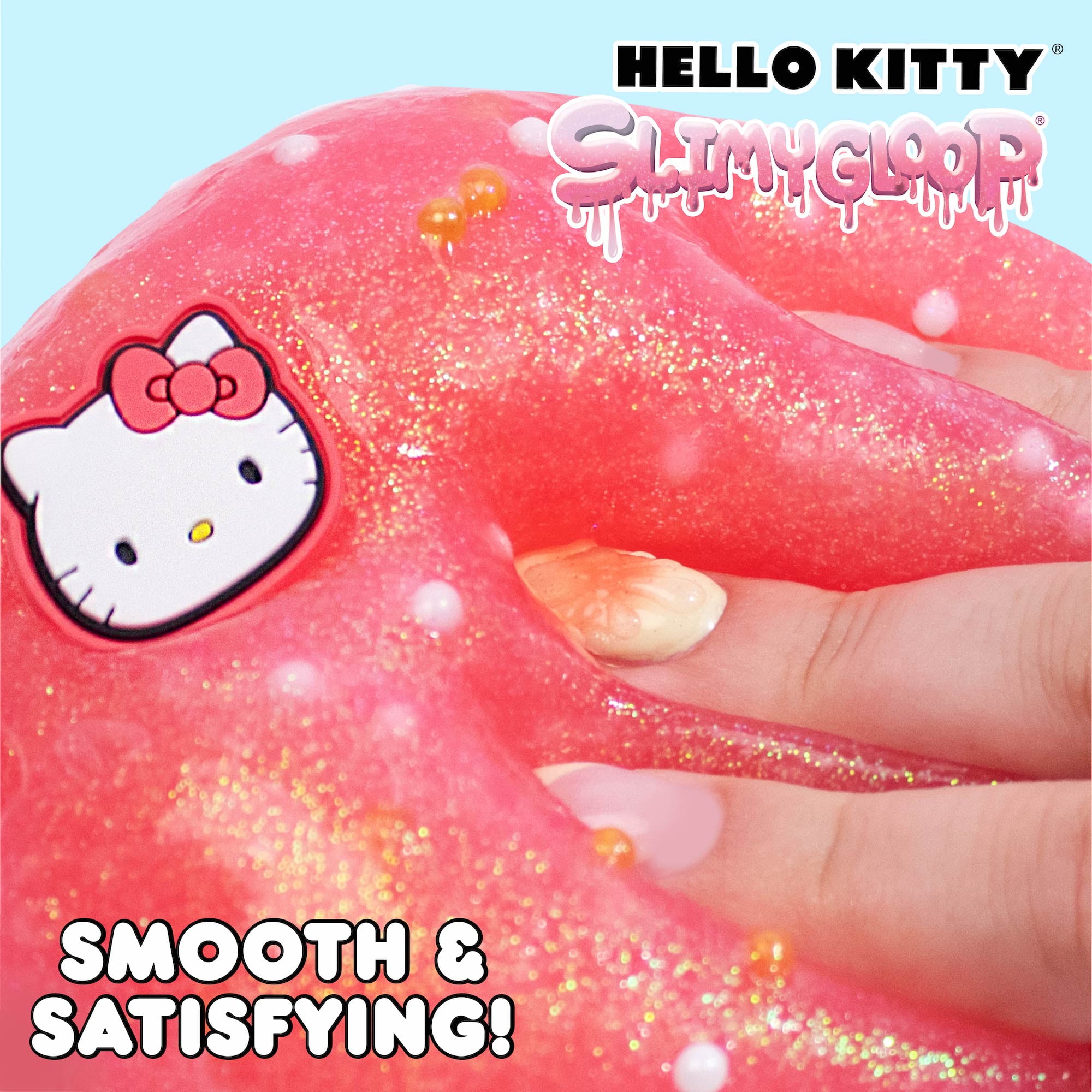 Hello Kitty SLIMYGLOOP Sensory Slime Set with Charm and Beads (Red and White, 8 oz) 4ikv3