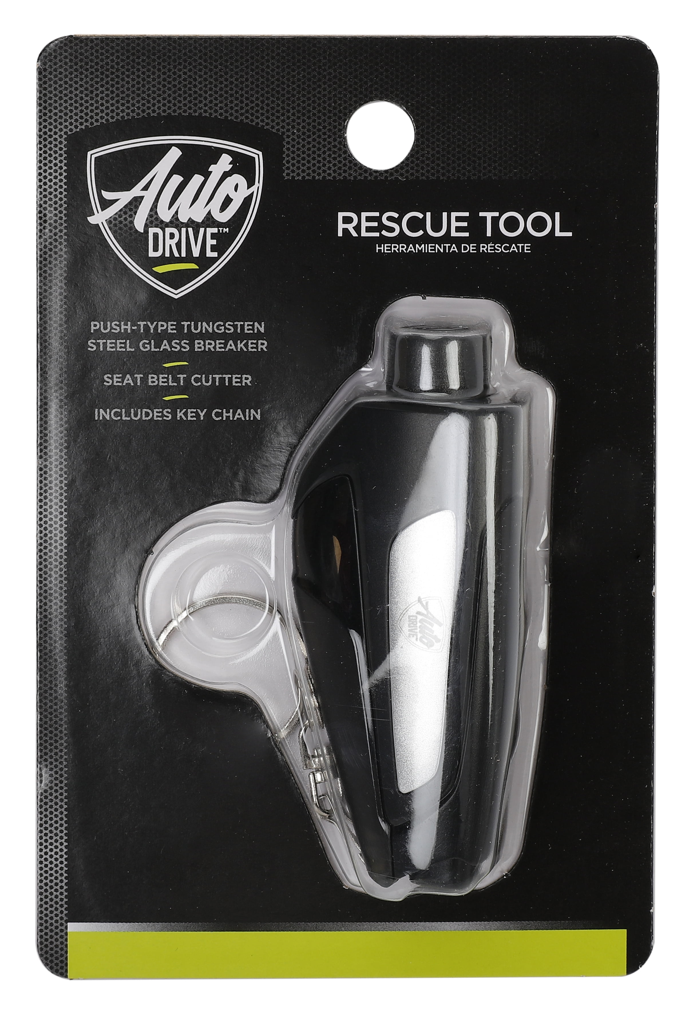 Auto Drive 2-in-1 Emergency Keychain Rescue Tool with Seat Belt Cutter and Window Breaker (Black, 1 oz) d1tiv