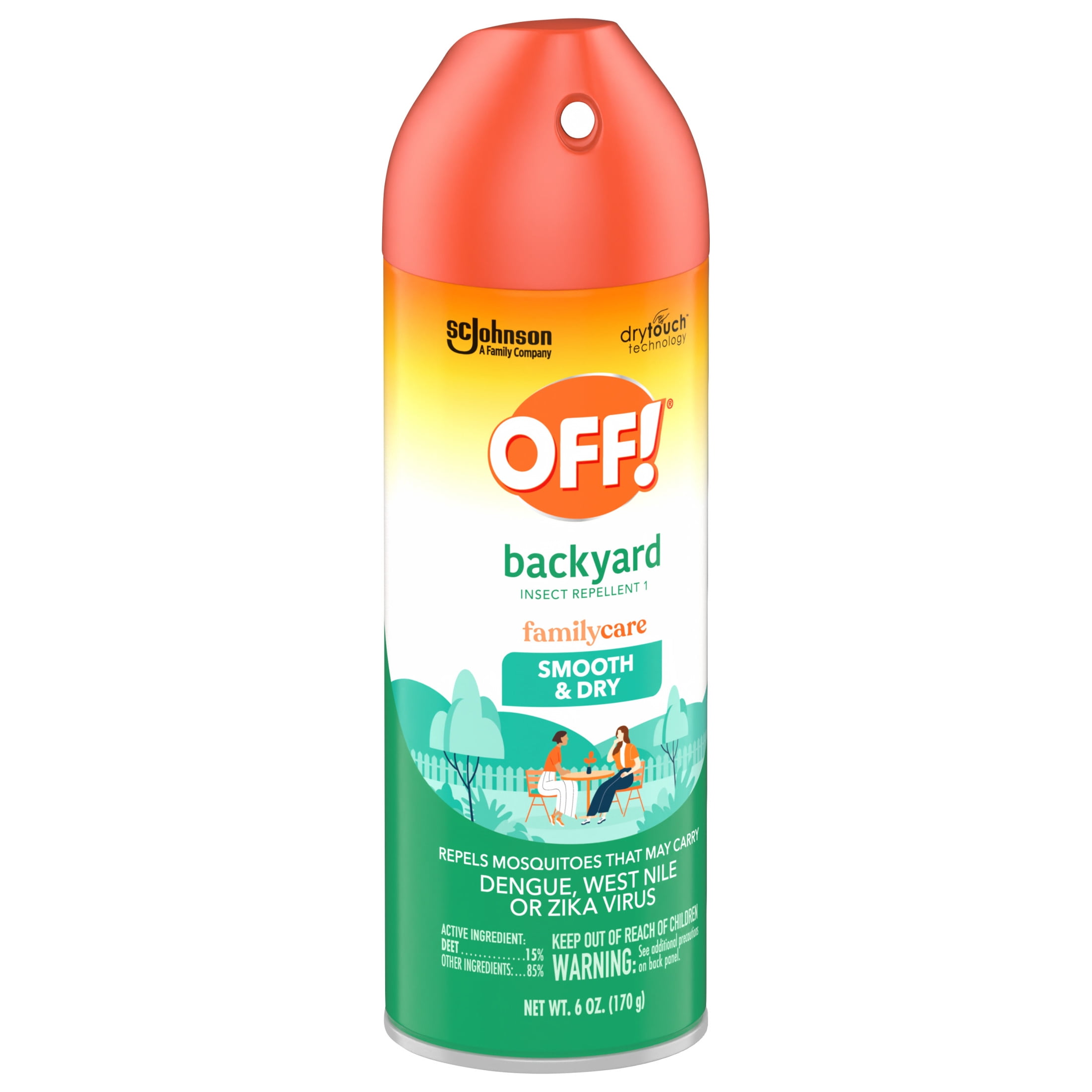OFF! Backyard FamilyCare Smooth & Dry Mosquito Repellent, Non-Greasy Insect Spray (6 oz) 05vh6