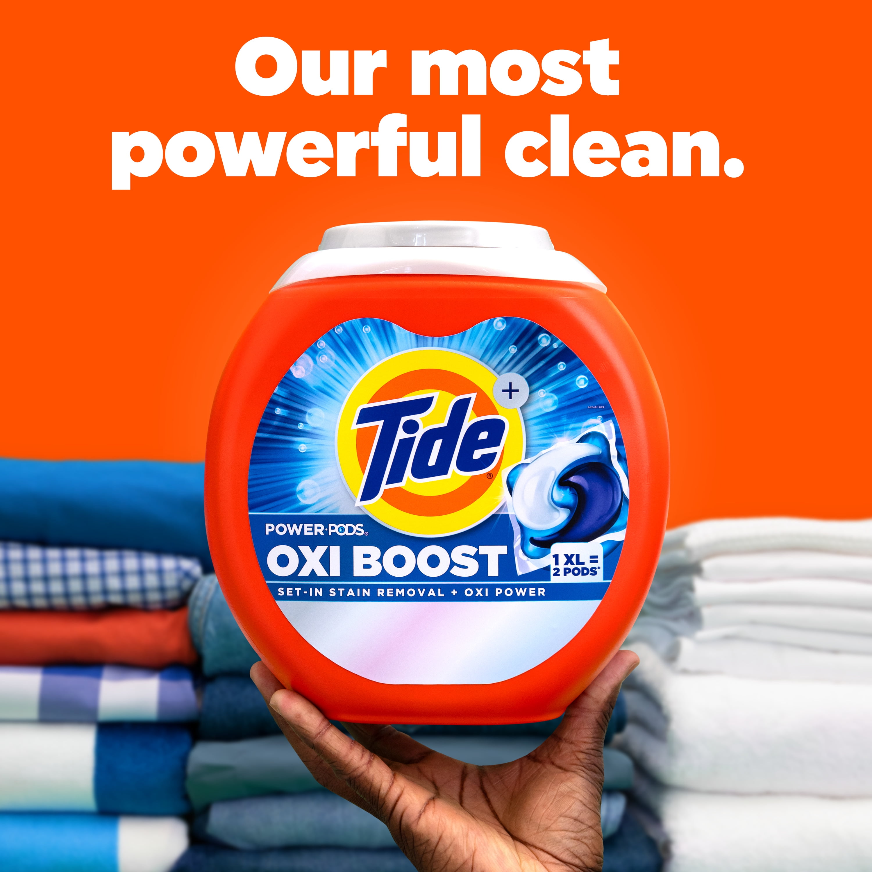 Tide PODS Laundry Detergent Pacs, Oxi Boost Power with Stain Remover (45 Count) x7hn6