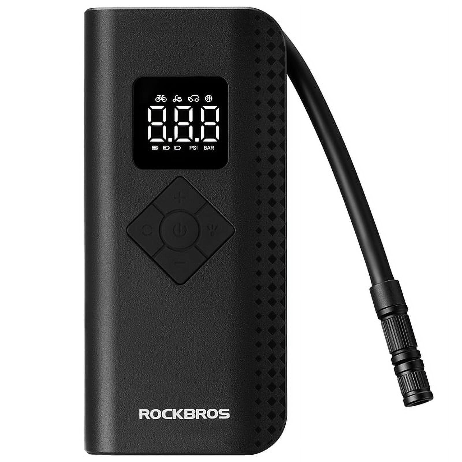 ROCKBROS Electric Bike Air Pump Portable Wireless 150 PSI Inflator (Black, 0.9 lb) qtsvv