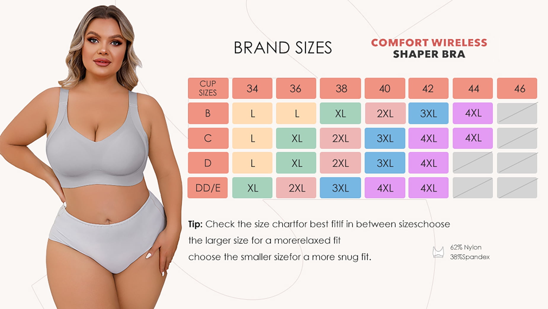 Daystry Women's Full Coverage Wirefree Everyday Bra (Black, Plus Size) pzj9l