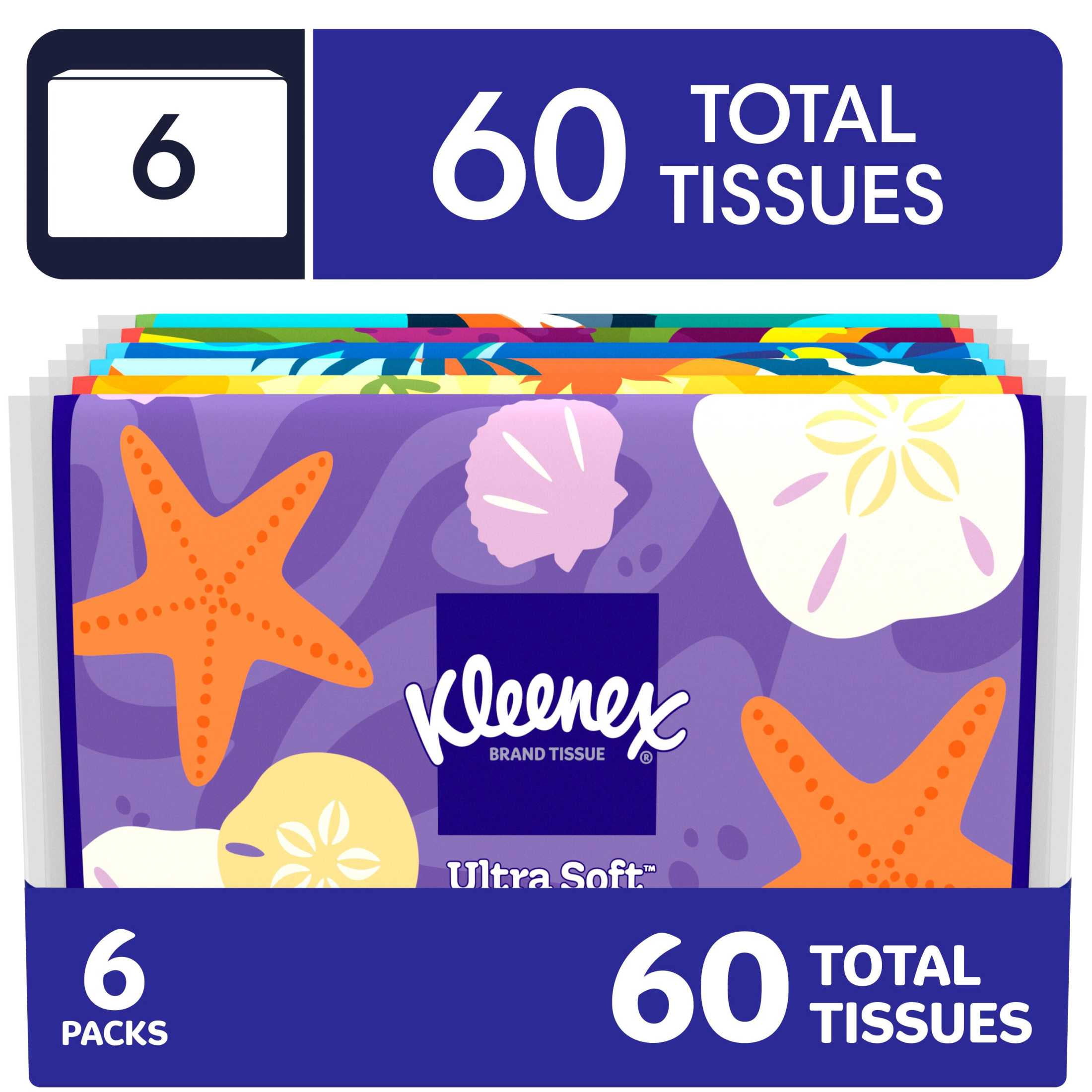 Kleenex Slim Wallet Facial Tissues, 3-Ply Soft and Durable Travel Packs (White, 60 Tissues Total) fxtso