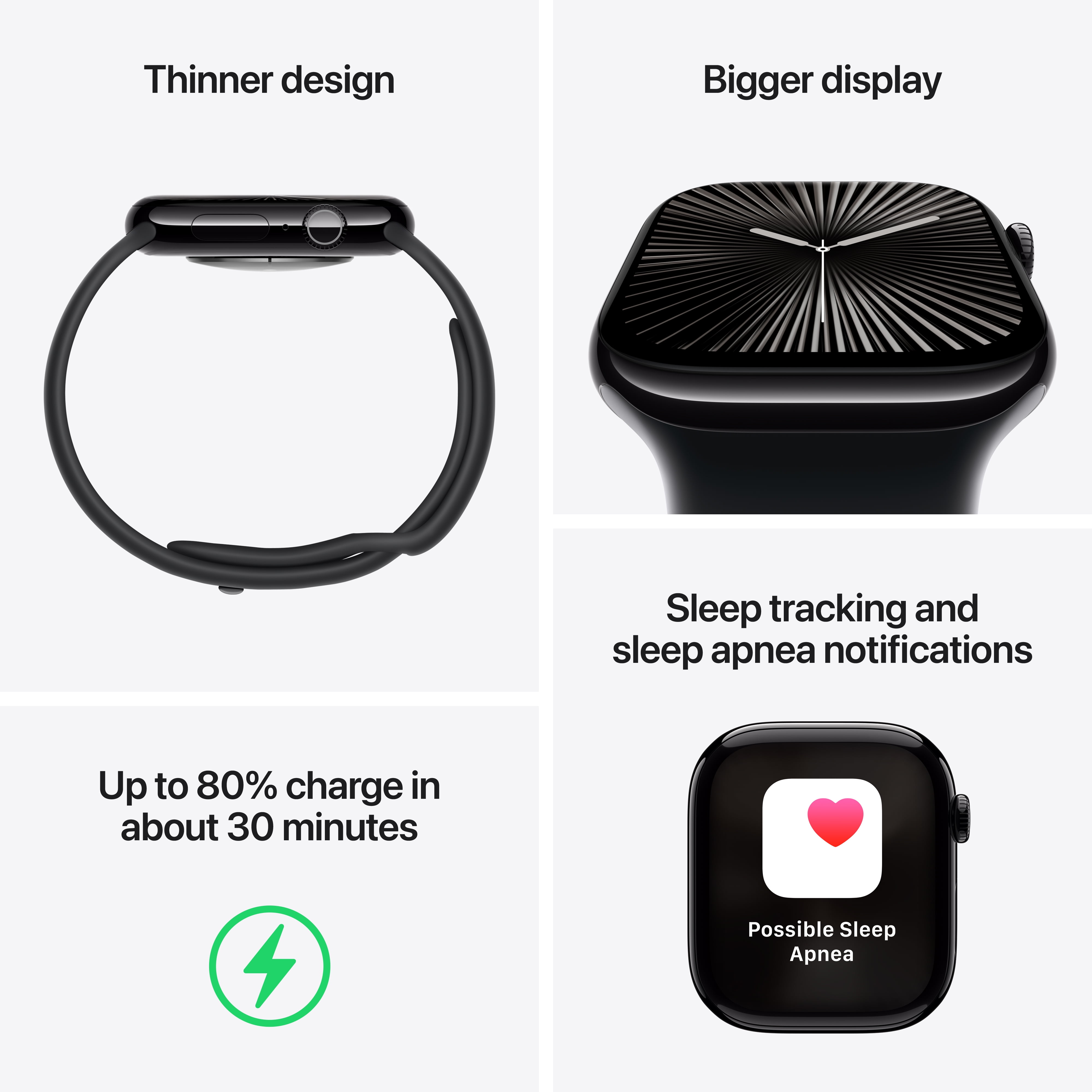 Apple Watch Series 10 Aluminum Smartwatch (Silver, 46mm) 9nww0