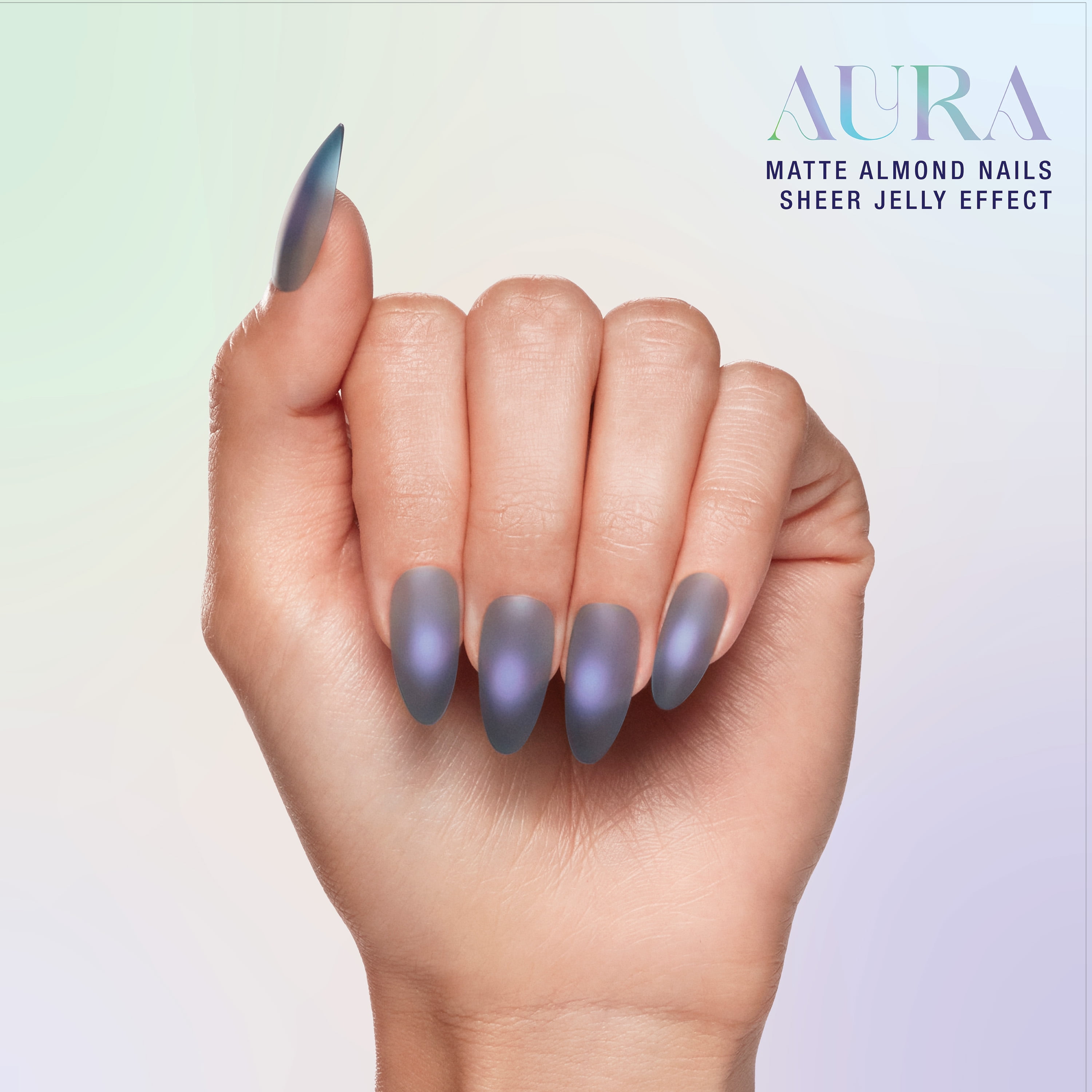 Salon Perfect Artificial Press-on Nails, Aura Jelly Blue Purple (30 Count) nige0