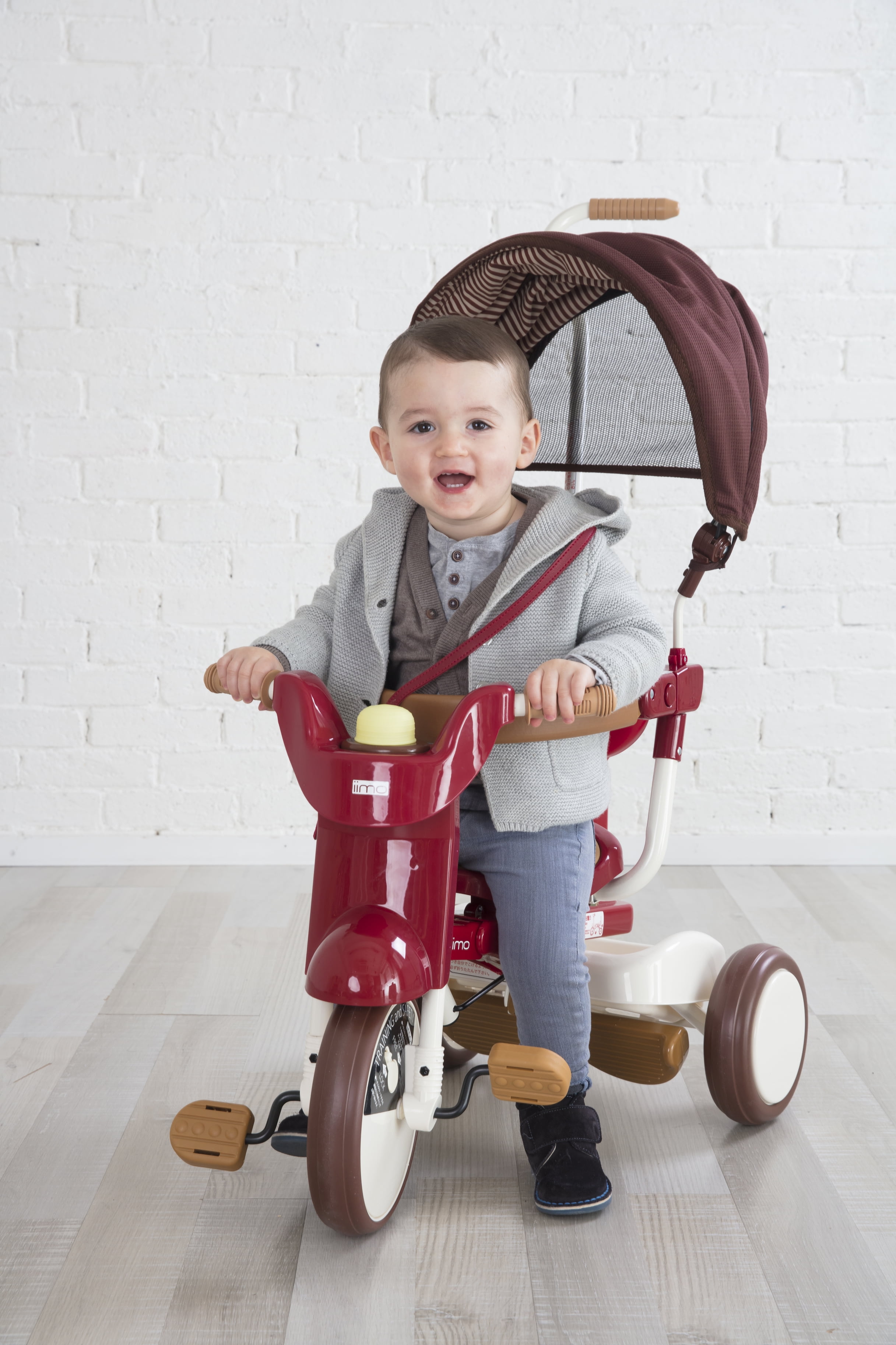 iimo 3-in-1 Foldable Tricycle with Canopy (Eternity Red, 19 in Folded Height) rqdtw