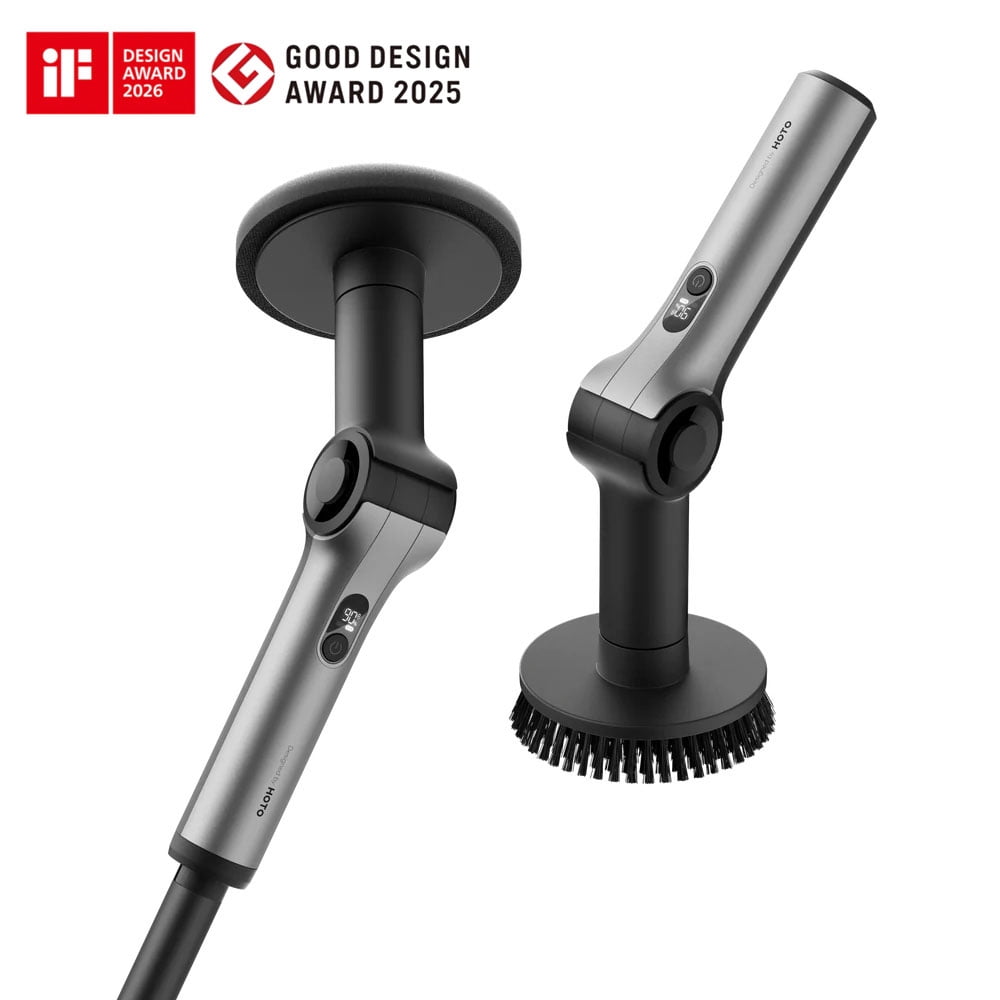 HOTO Flexi Electric Spin Scrubber with Smart Display and 8 Brush Heads (Black, 53.8 in) rulph