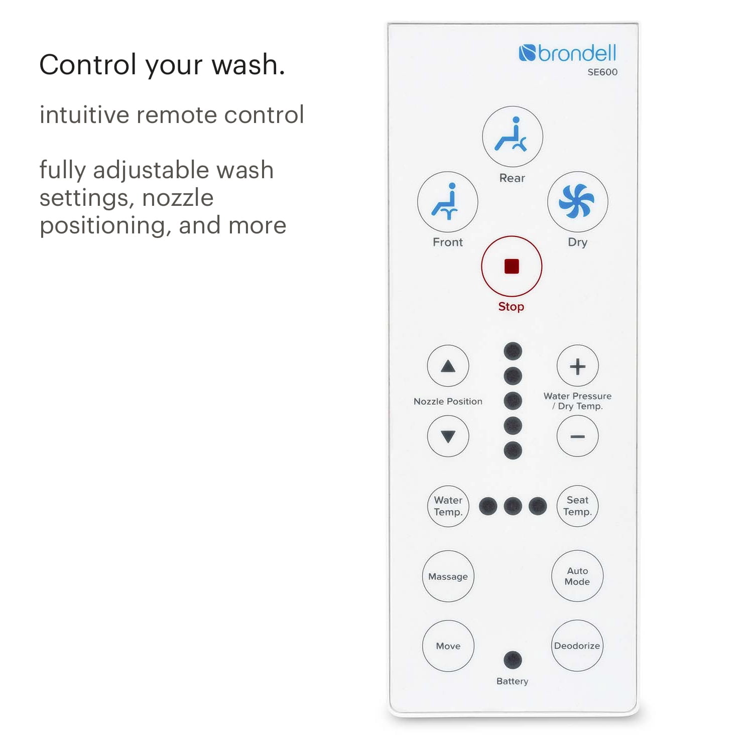 Brondell Swash SE600 Bidet Toilet Seat for Round Toilets, Heated Seat with Warm Air Dryer and Nightlight (White) 3ayz2