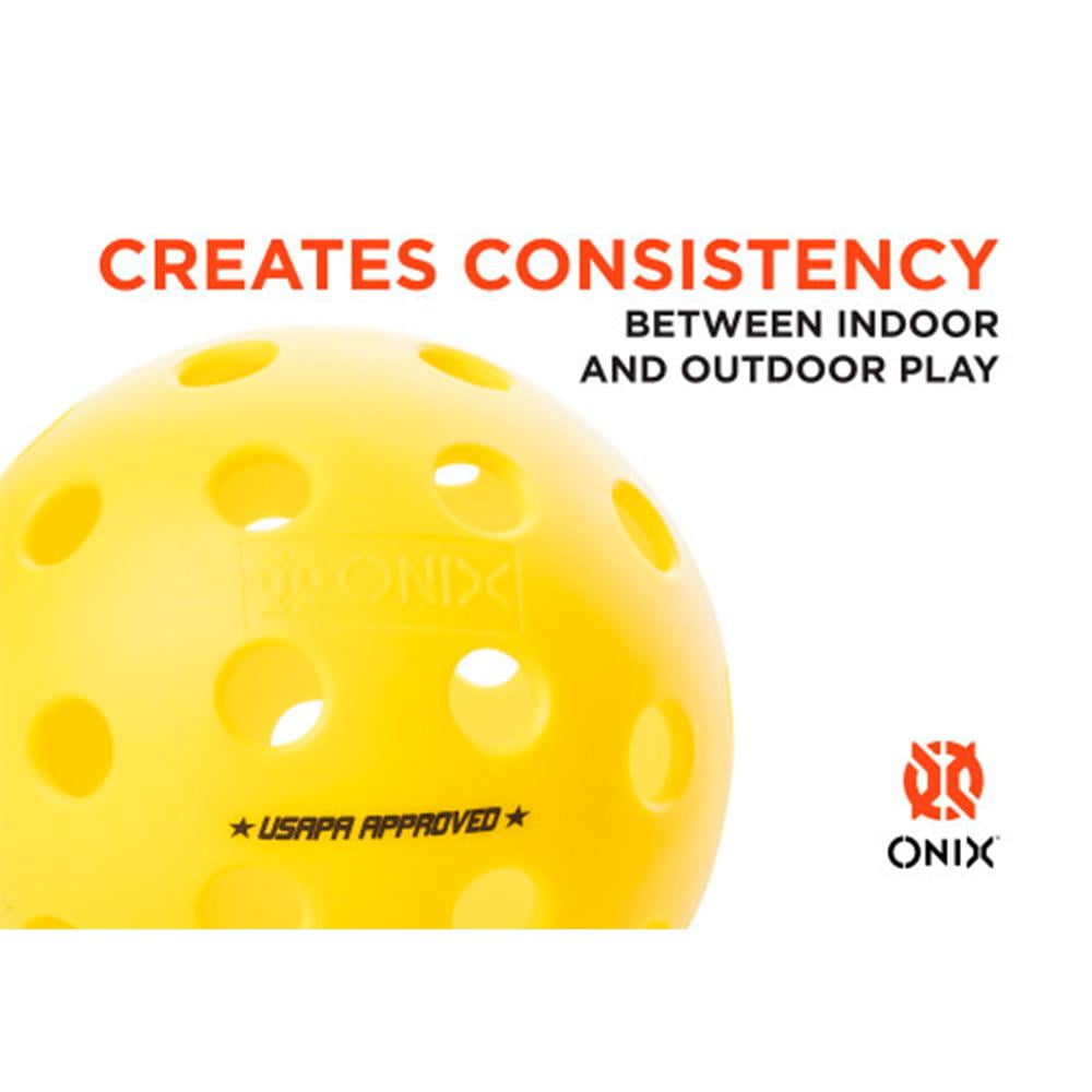 Onix Fuse G2 Pickleball Balls, Tournament Grade Outdoor Performance (Yellow, 3 Pack) a6evg
