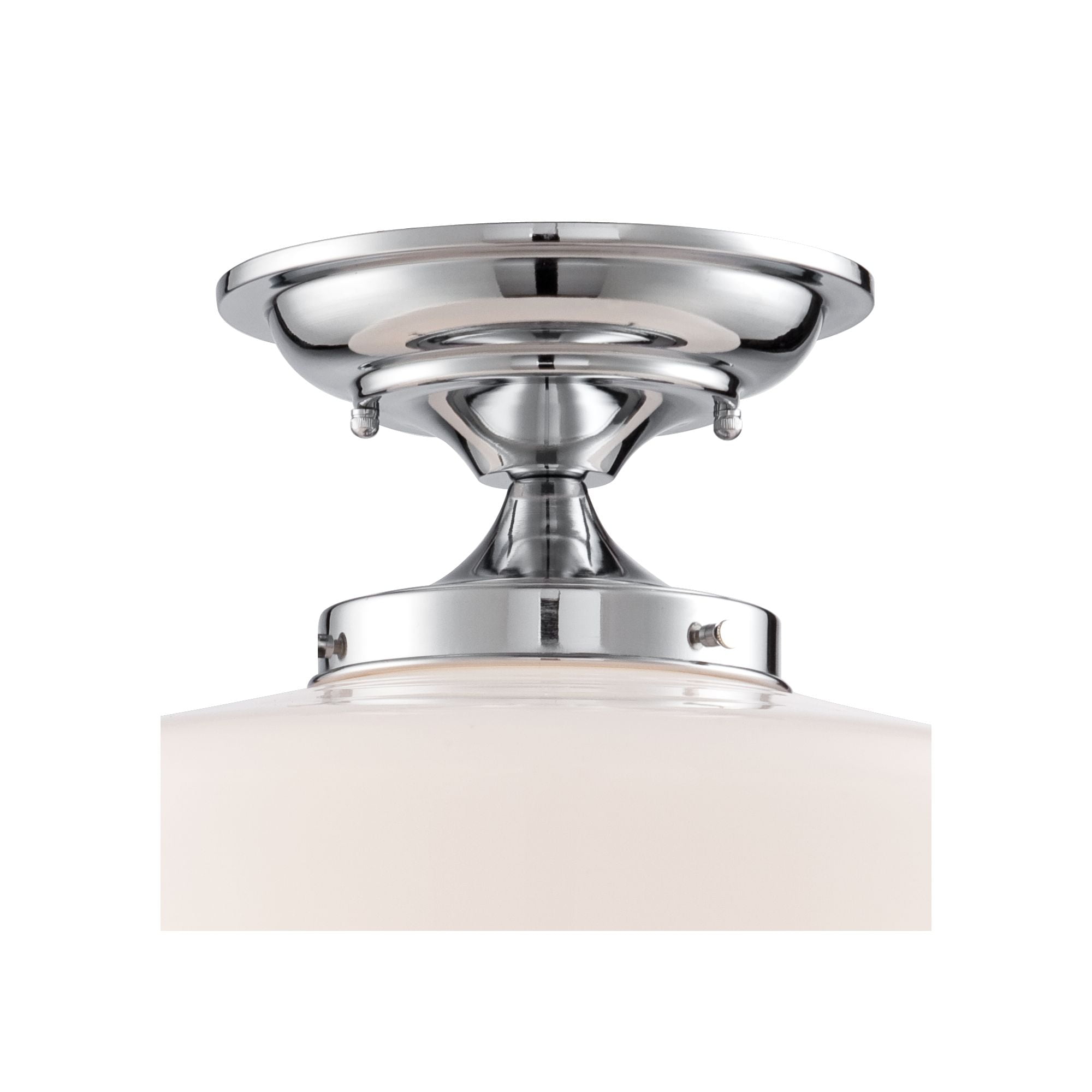 Regency Hill Schoolhouse Farmhouse Semi Flush Mount Ceiling Light (Chrome, 12 in, Set of 2) lpczo