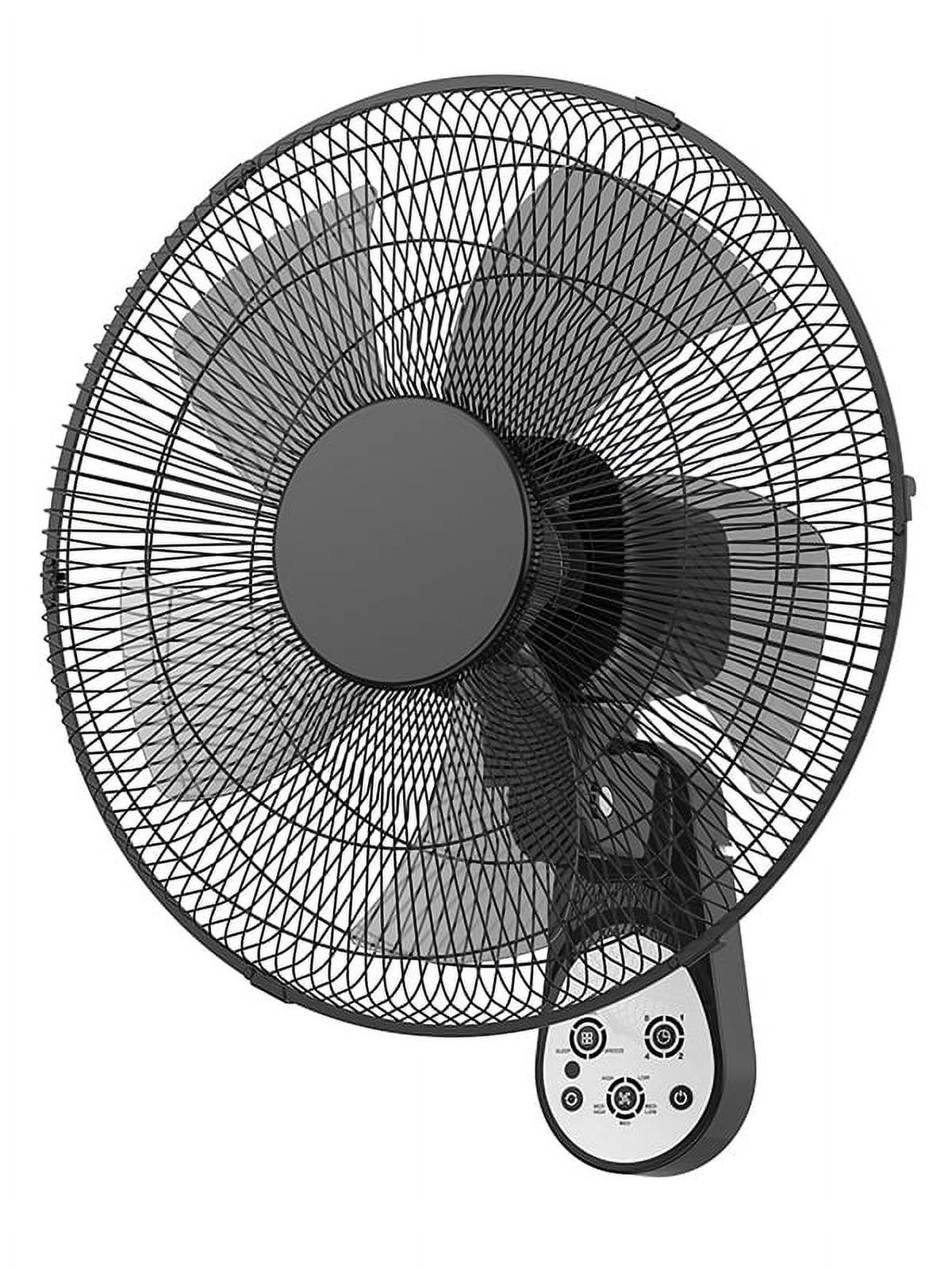 TaoTronics Wall-Mount Fan with Remote, 16 in Oscillating Cooling Fan with 5 Speeds and 3 Modes (Black, 16 in) bg9ne