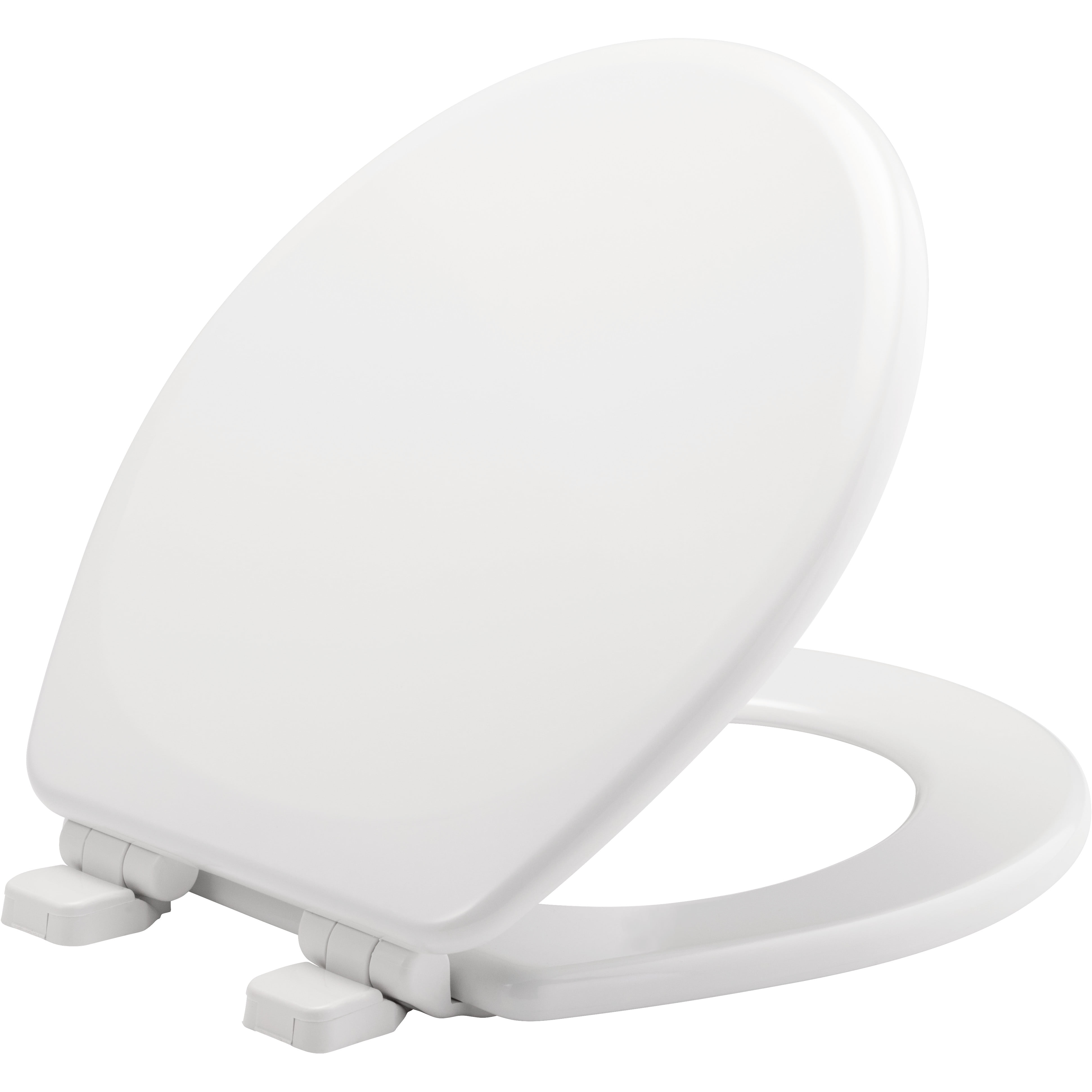Mayfair Lannon Slow Close Round Enameled Wood Toilet Seat (White, Round) rpjpy