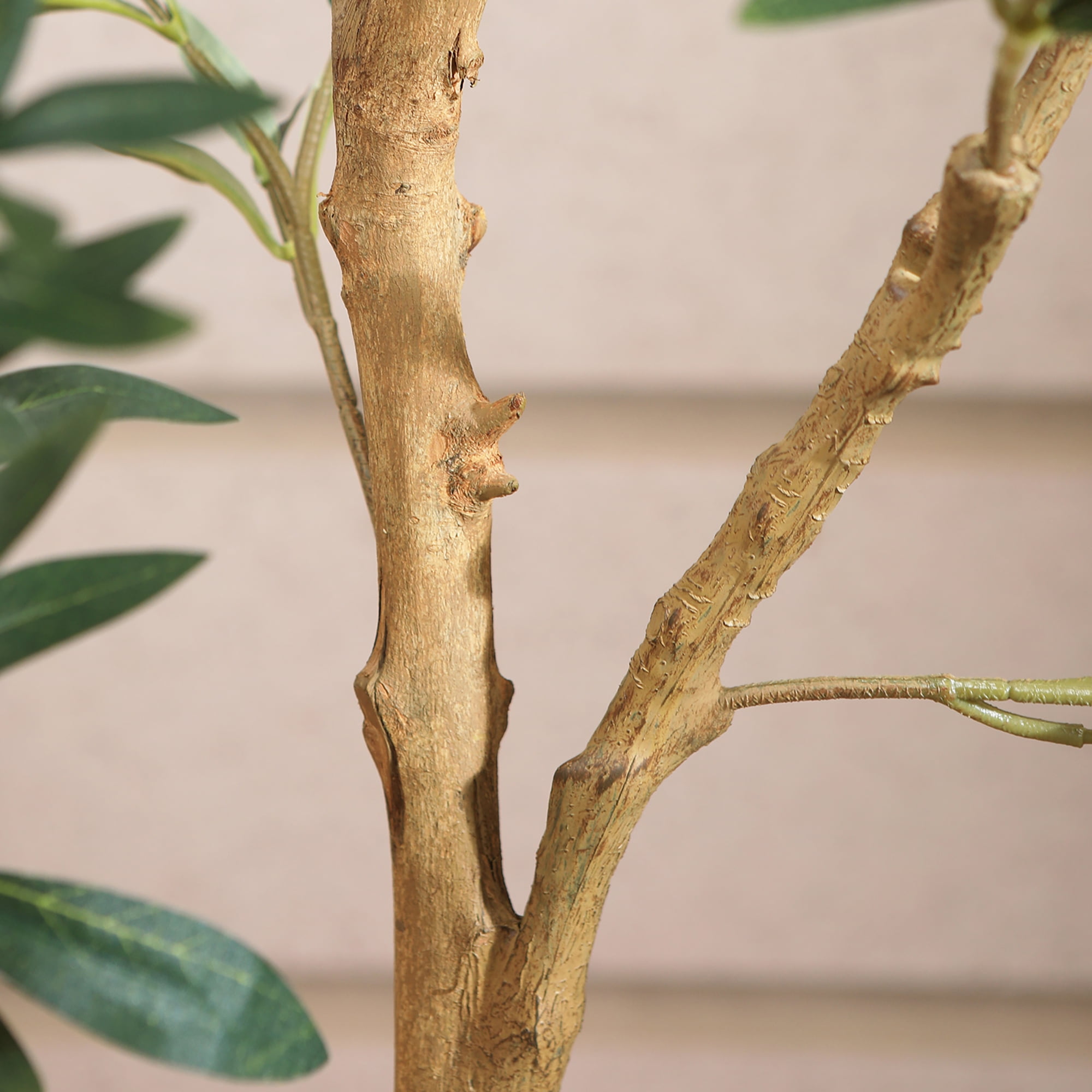 DR.Planzen Artificial Olive Tree, Lifelike Faux Plant with Natural Wood Trunk for Indoor Home Office Decor (6 ft) ww8bg